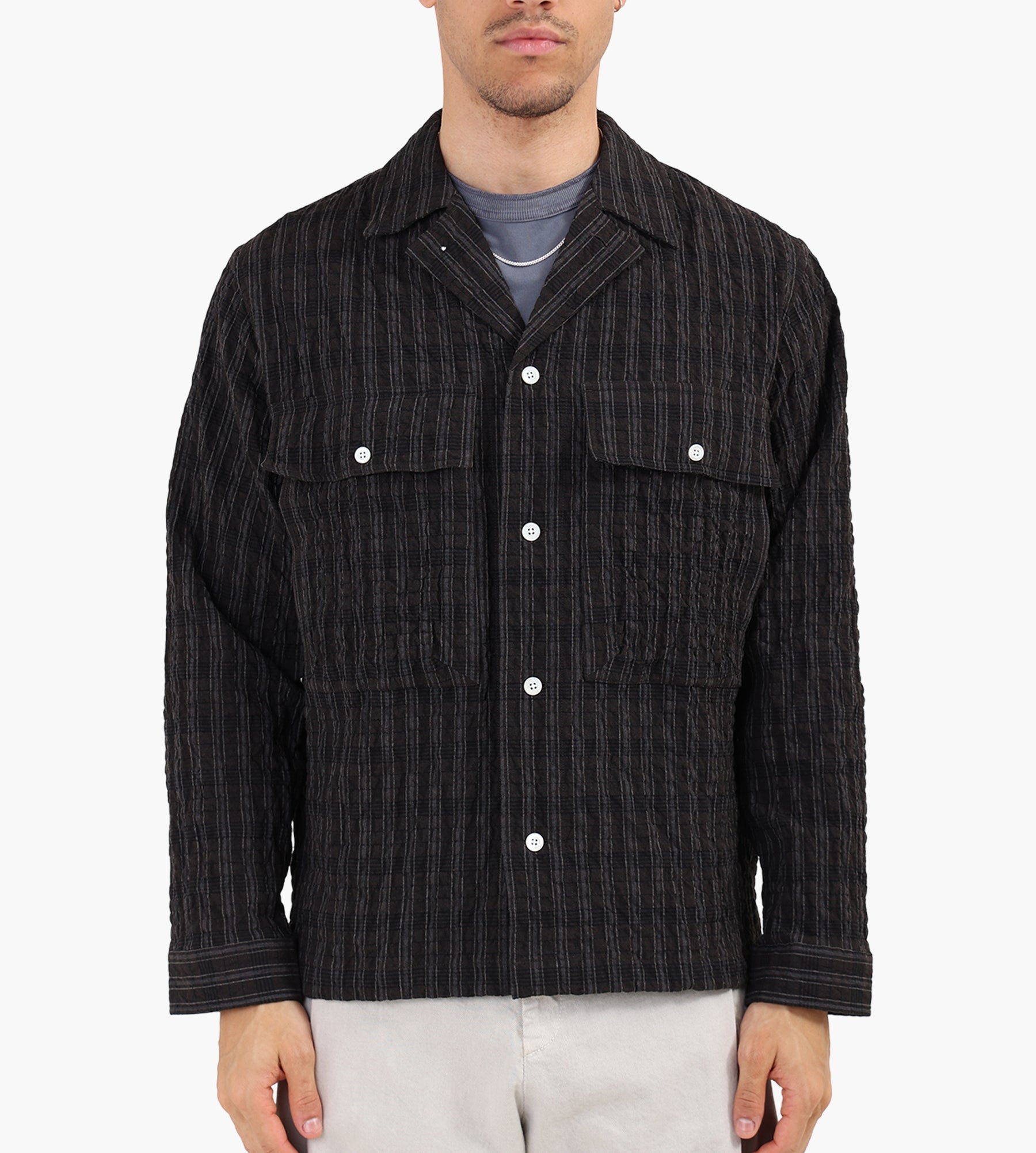 Norse Projects Mols Hunting Check Shirt Delicioso Brown