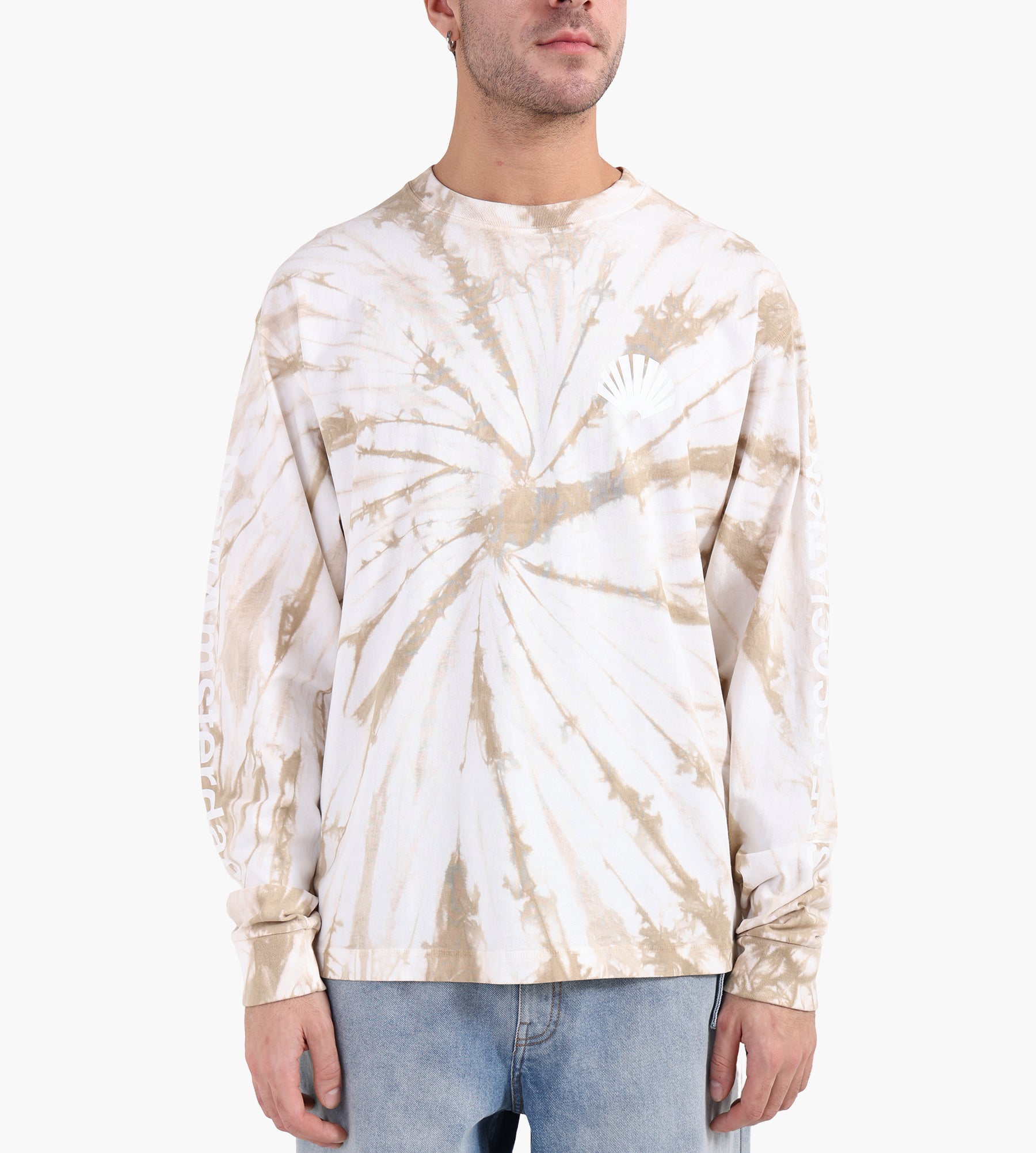 New Amsterdam Surf Association Logo Longsleeve Almond+Foam White Tie Dye White