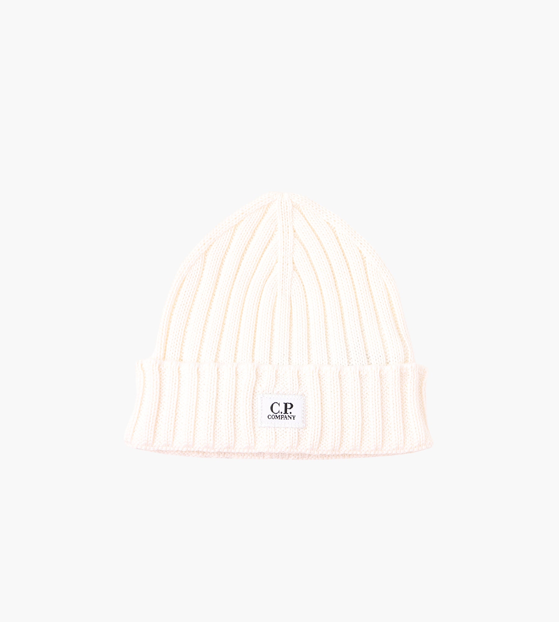 C.P. Company Accessories Knit Cap In Extrafine Merino Wool Gauze White