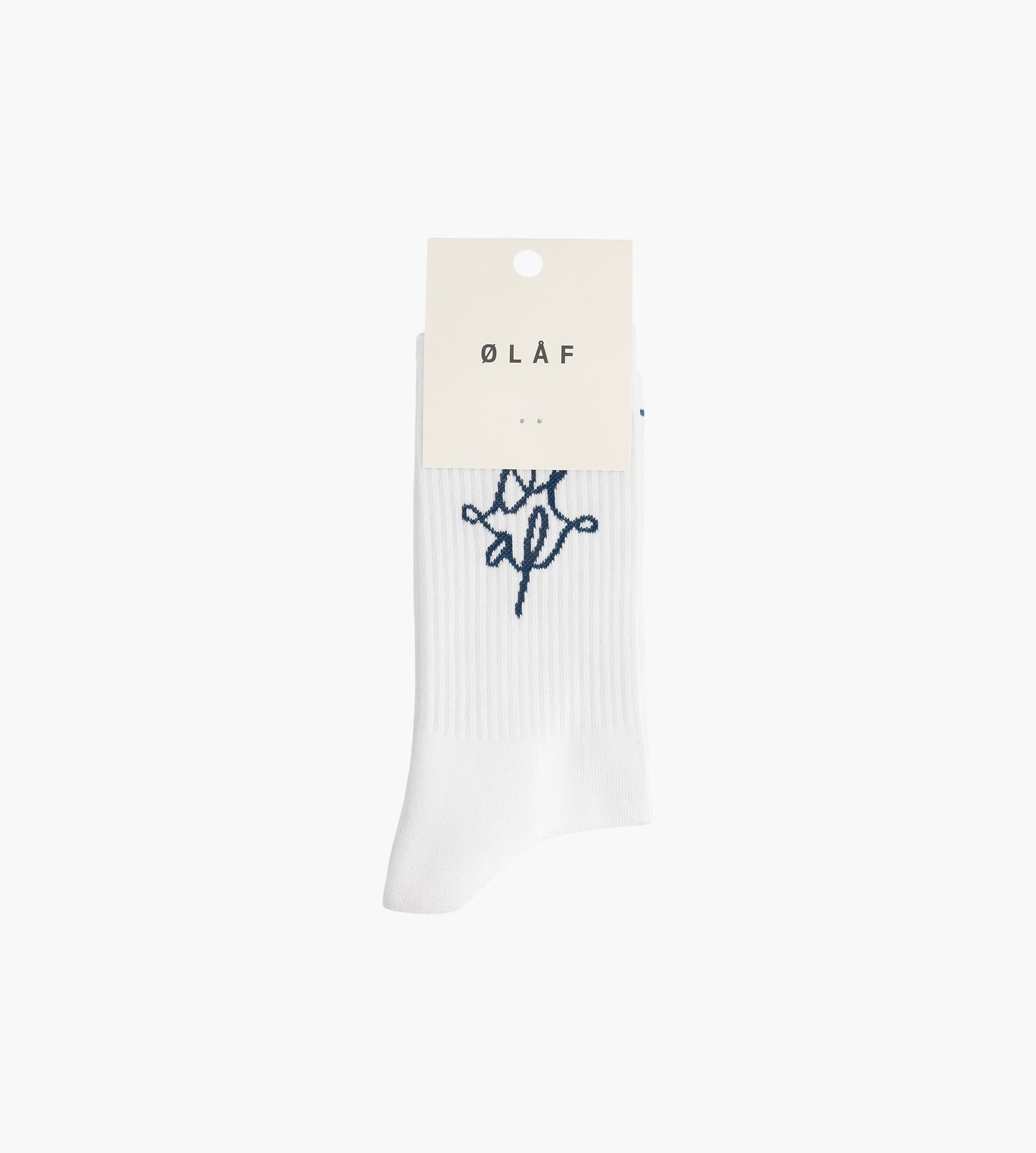 OLAF Monogram Socks White Blue