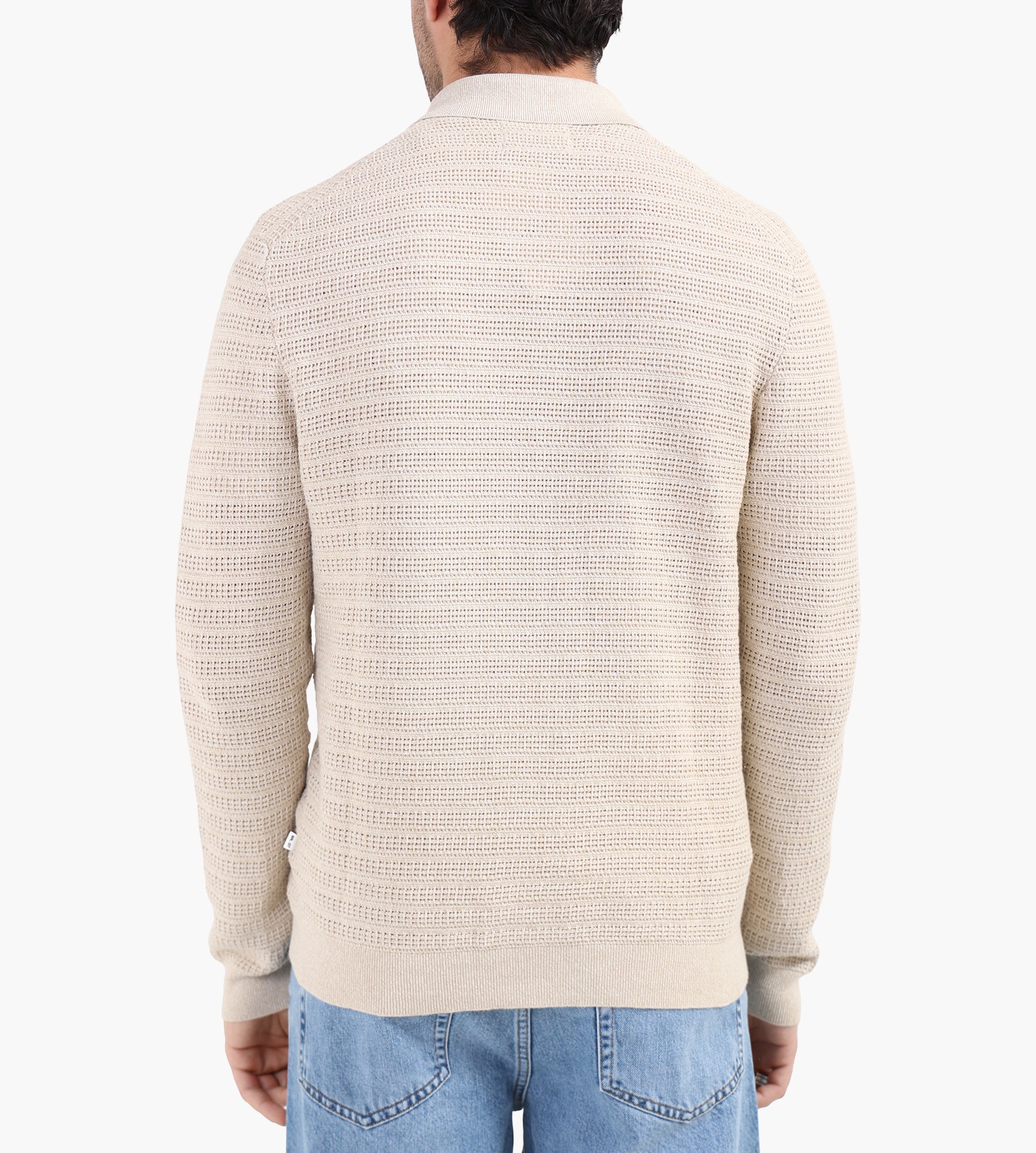 NN.07 Gustav Longsleeve Zip 60016 Ivory Mouliné