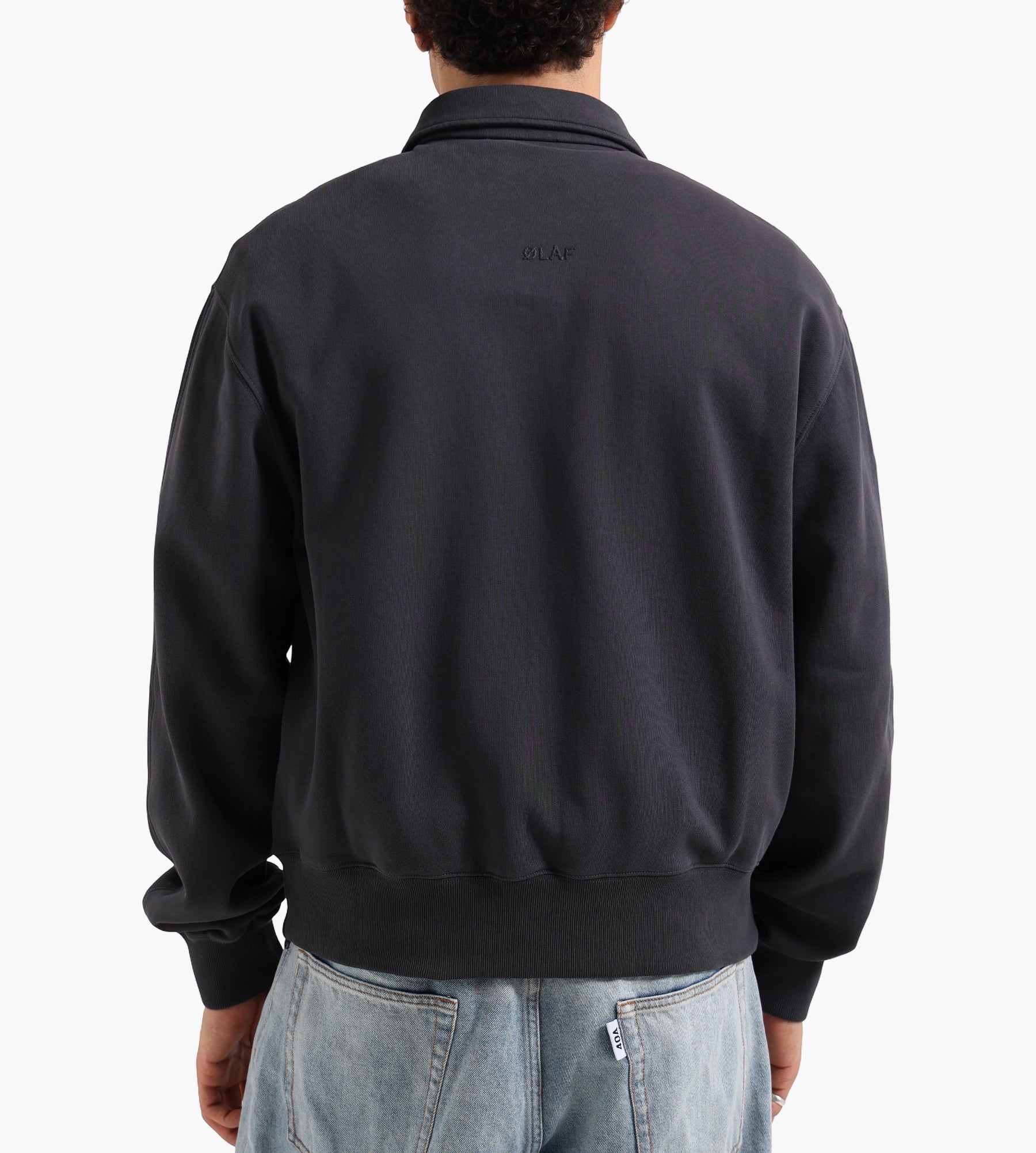 OLAF Essential Zip Up Polo Charcoal