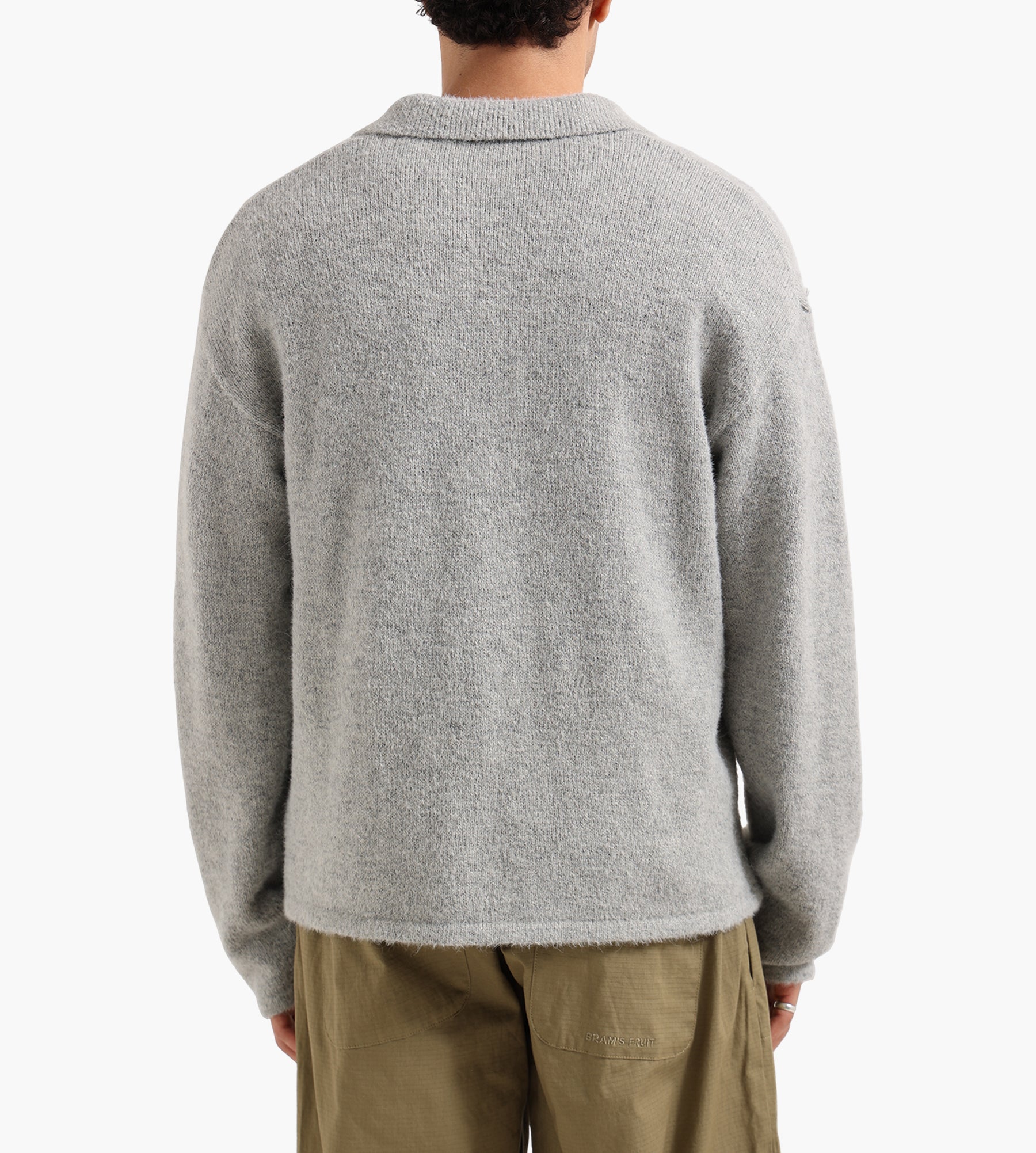 OLAF Signature Knitted Polo Heather Grey