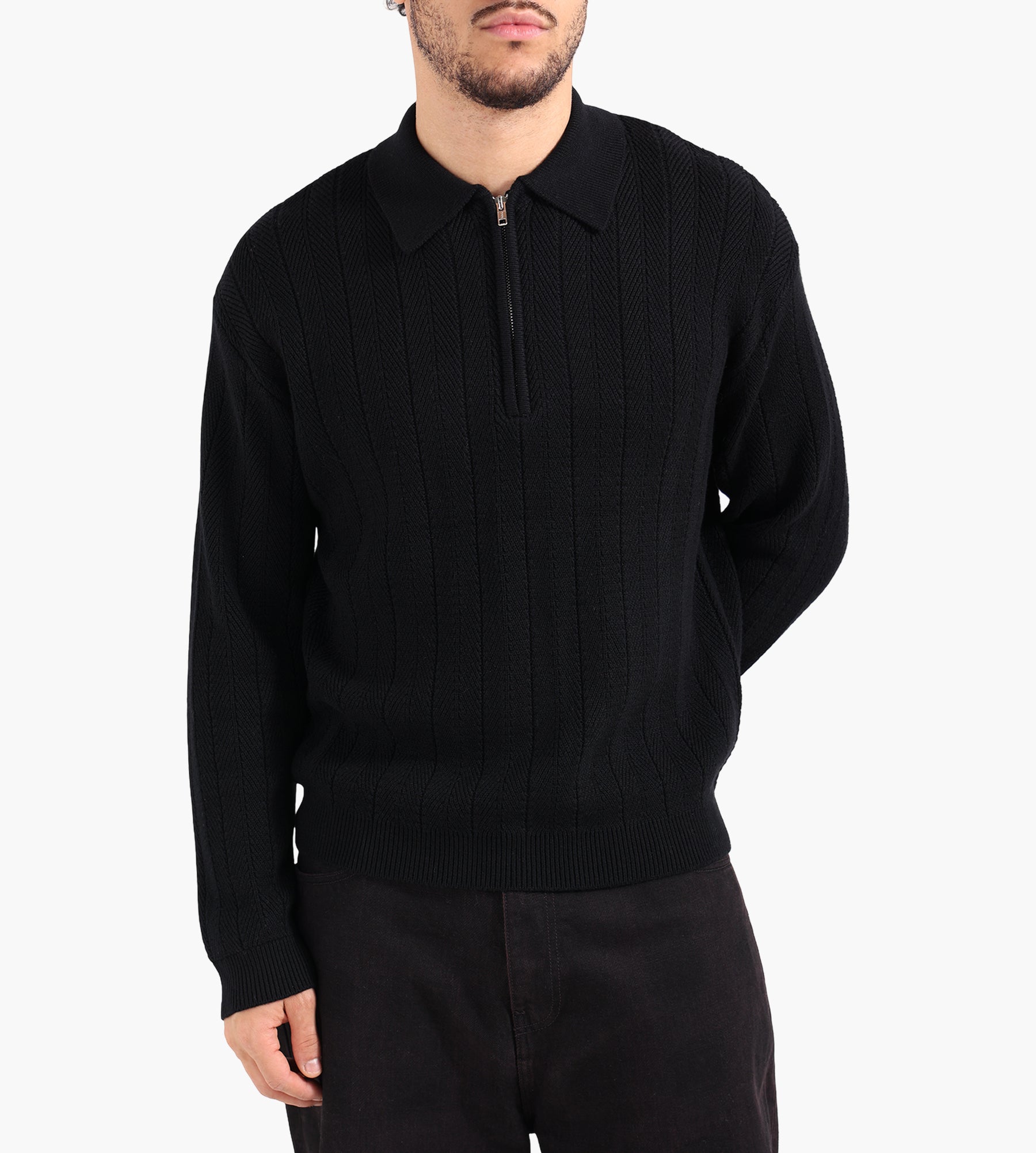 Libertine-Libertine Scent 3651 Half Zip Sweater Black