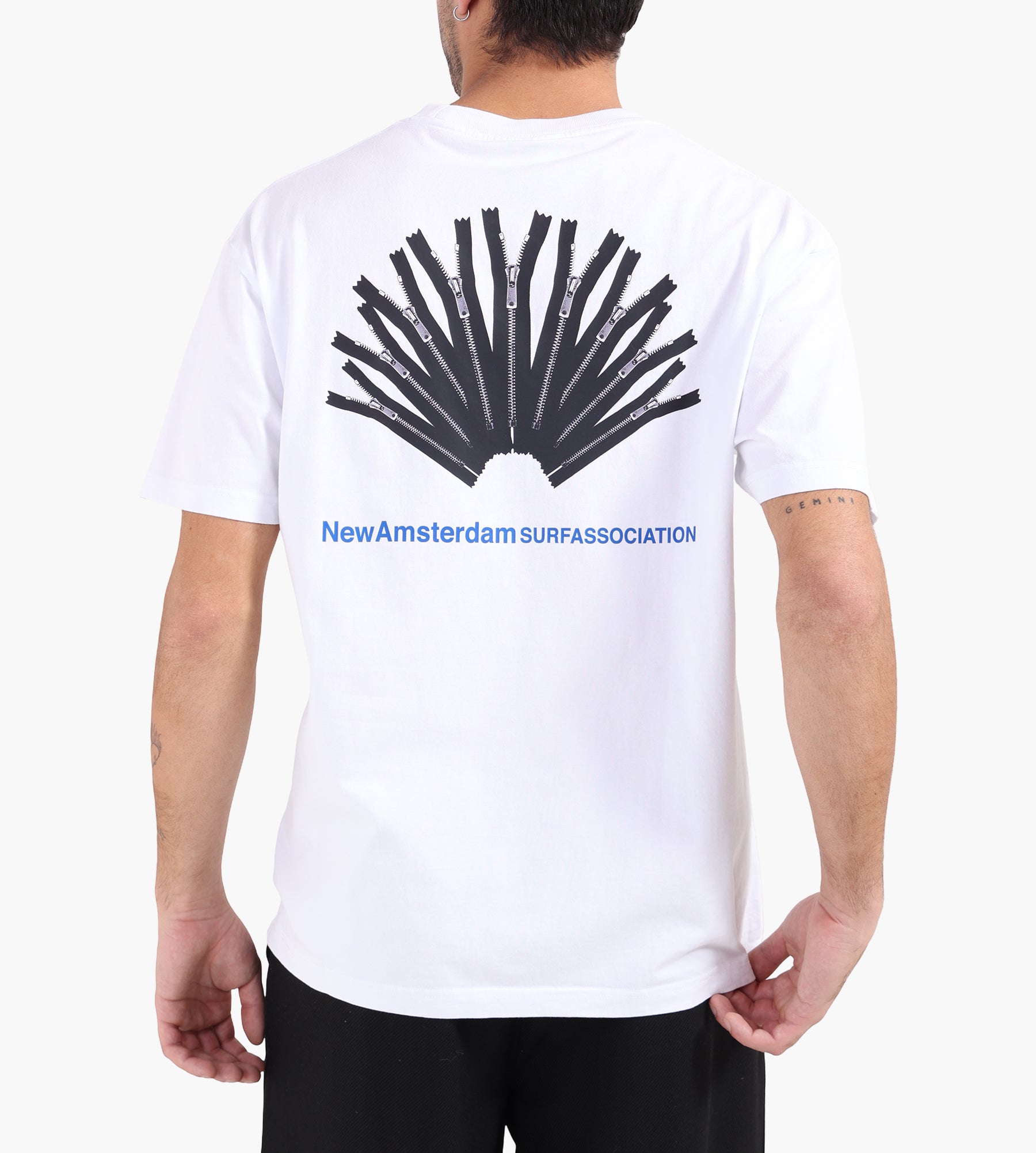 New Amsterdam Surf Association Back Zip Tee White