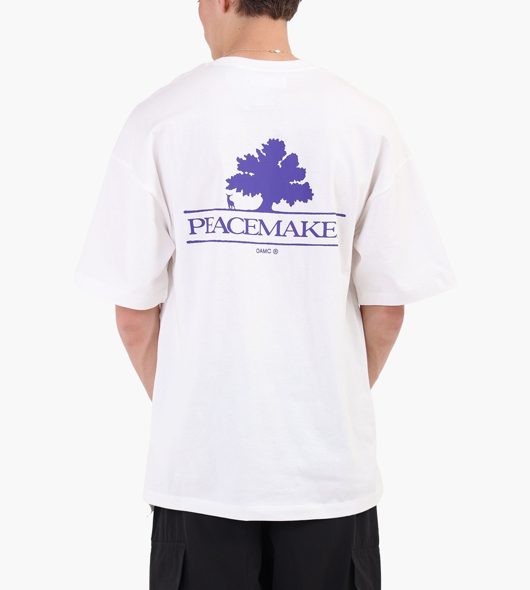 OAMC Peacemaker Oversize Tee Tree Over Print White