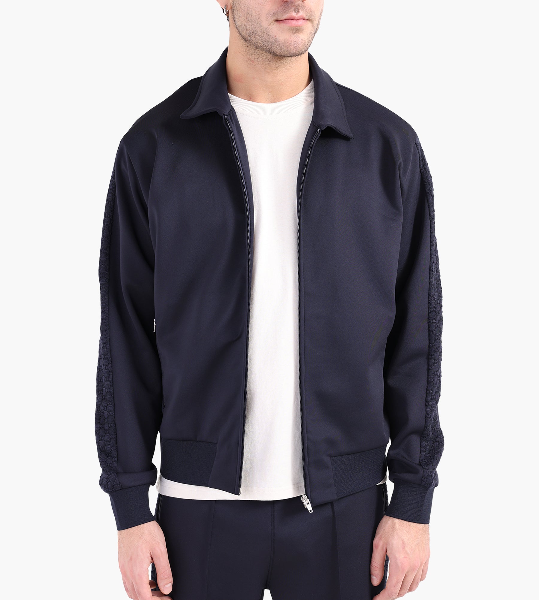 Palmes Tricot Track Jacket Navy