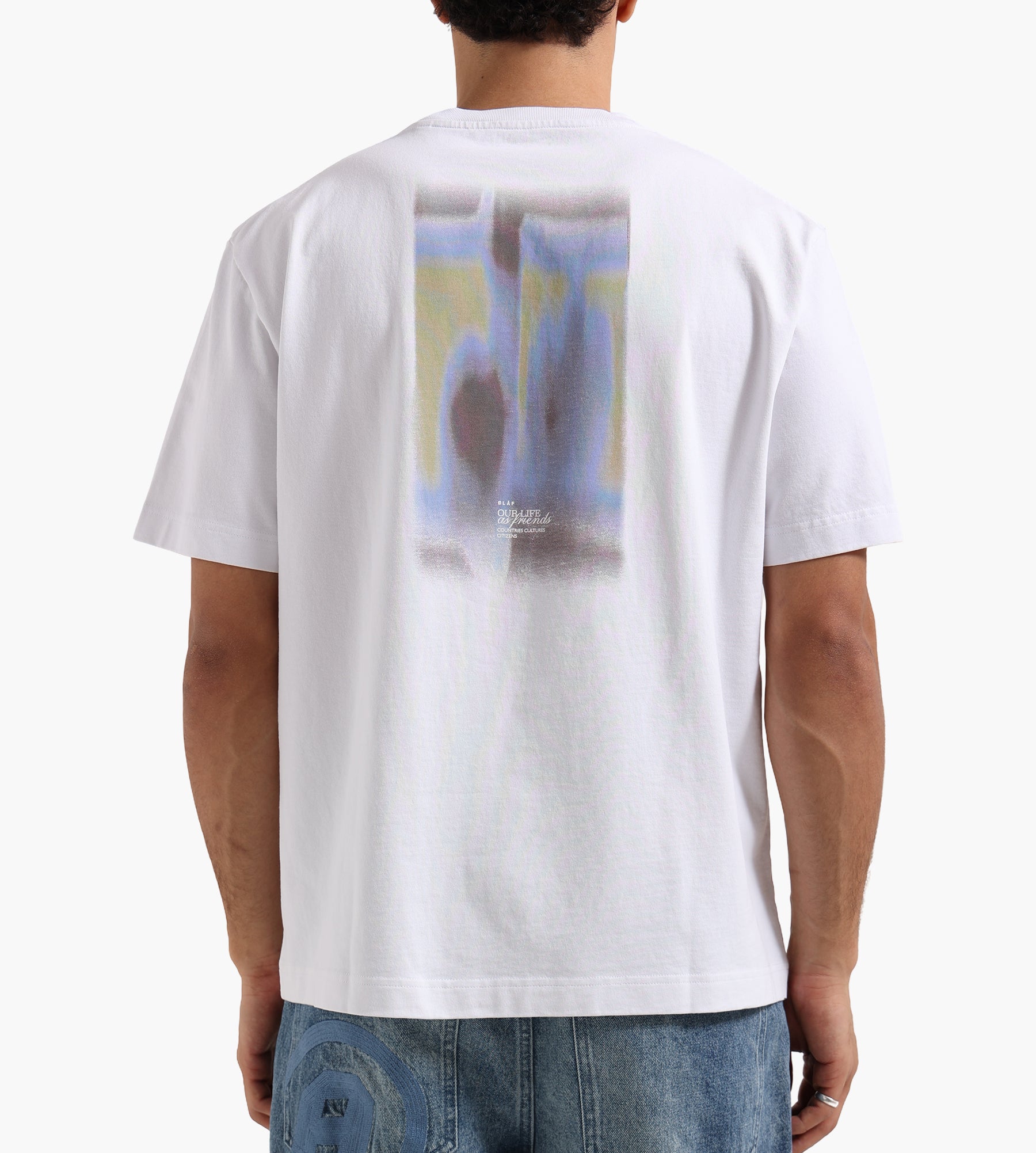 OLAF Brushstroke Graphic Boxy Tee Optical White