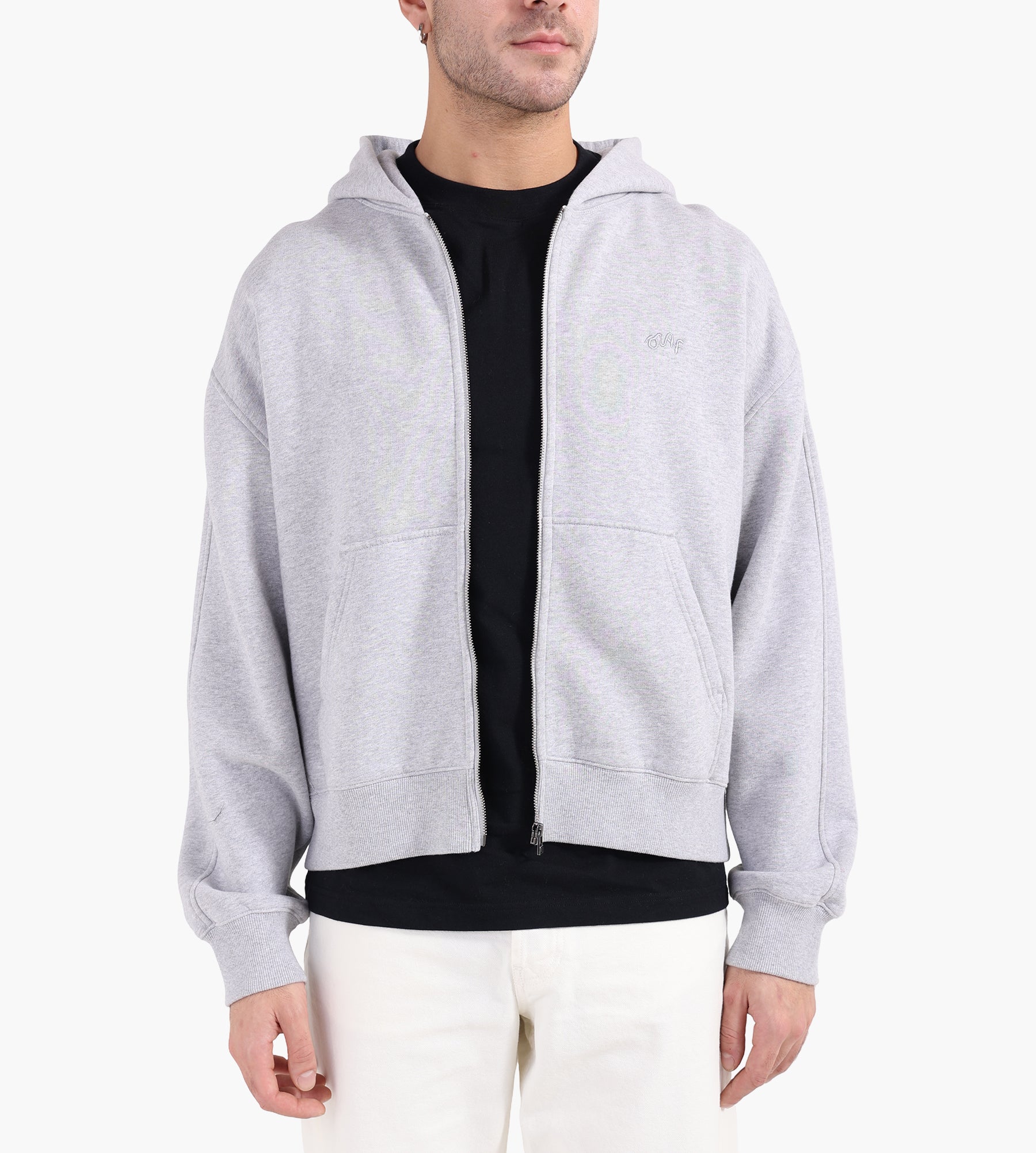OLAF Signature Zip Hoodie Heather Grey - OLAF - Clothing