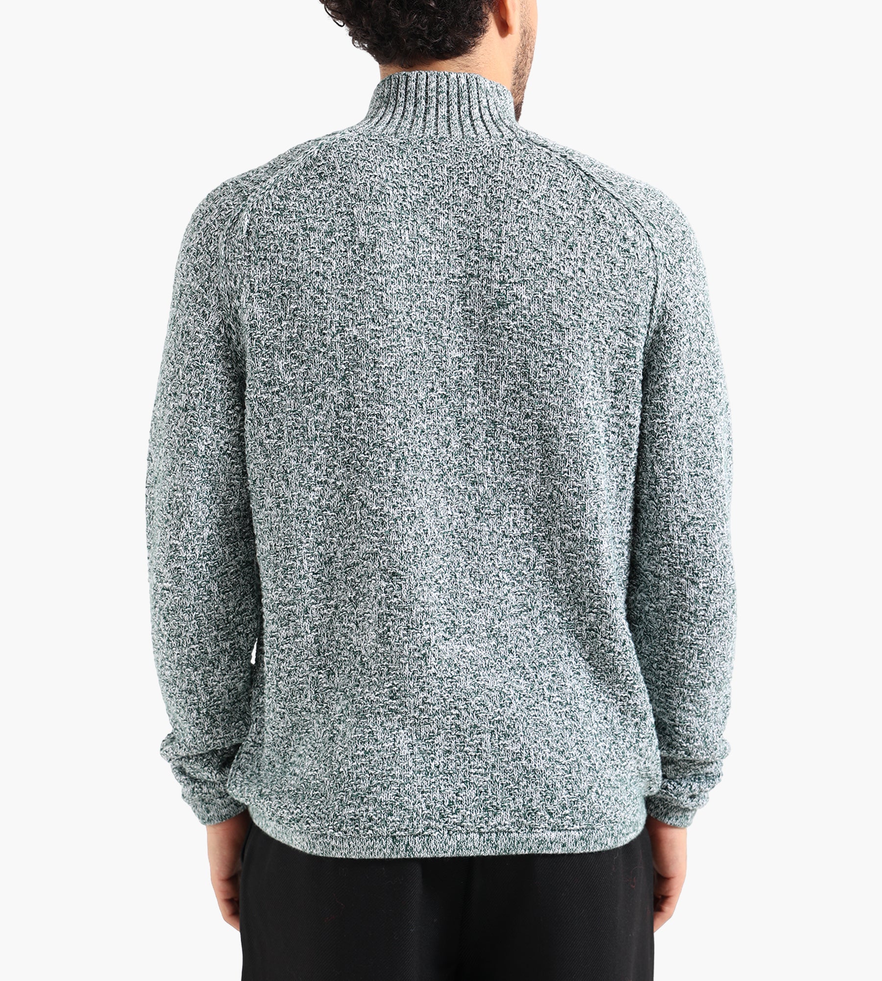 Palmes Knitted Zip Sweater Off-White Green