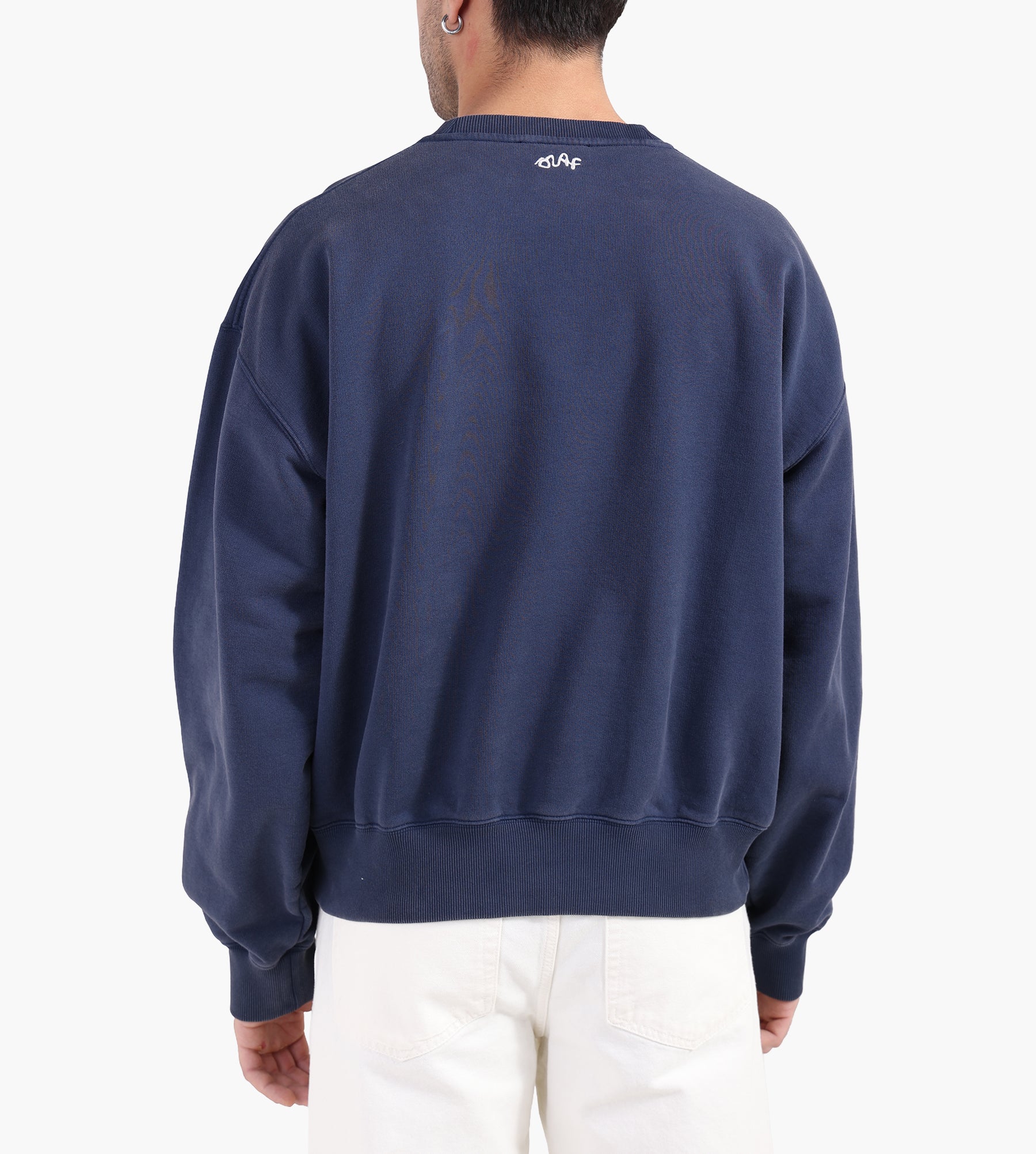 OLAF Script Friends Boxy Crewneck Navy - OLAF - Clothing