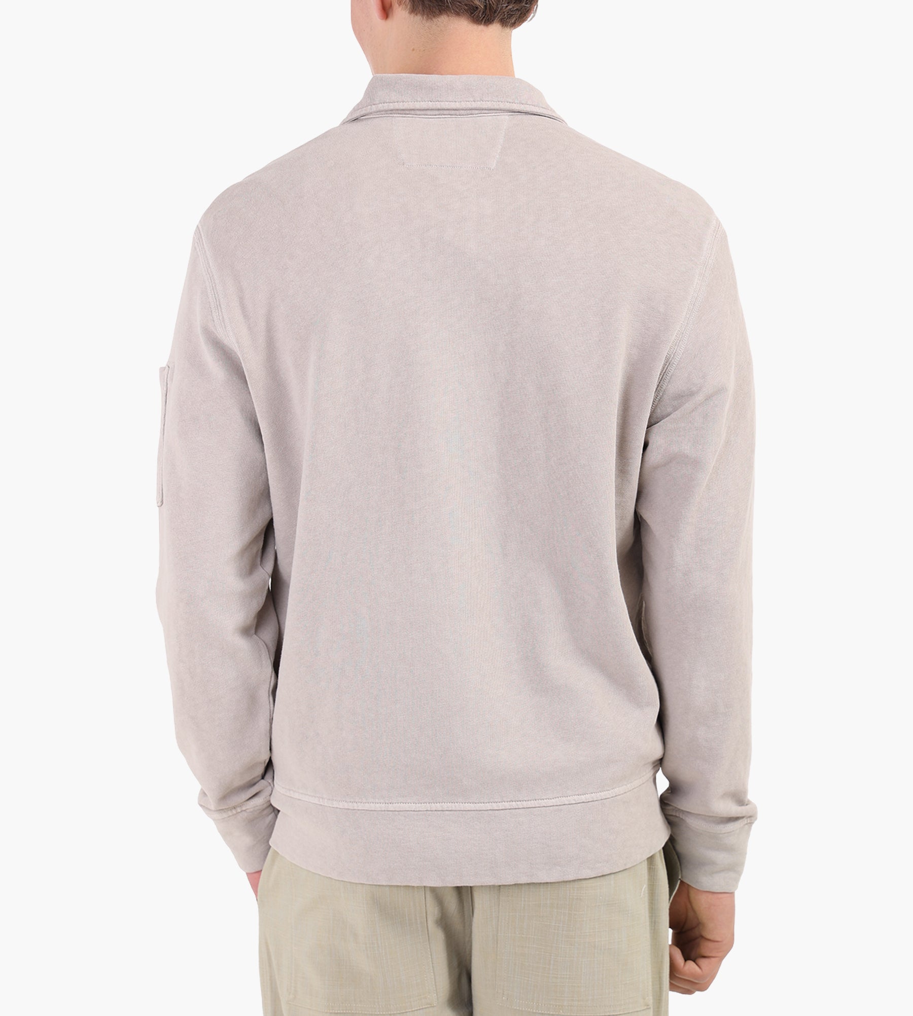 C.P. Company Polo Collar In Malfile' Fleece Dove