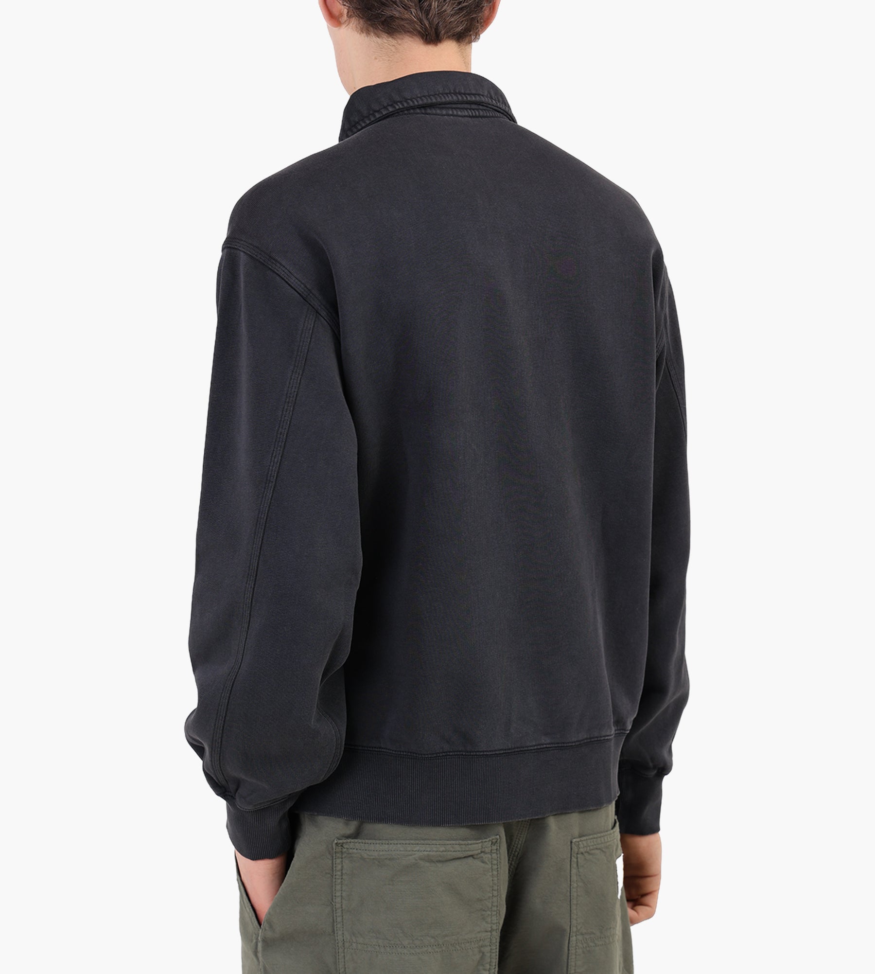 Carhartt WIP Half Zip Detroit Sweat Black Stone Washed