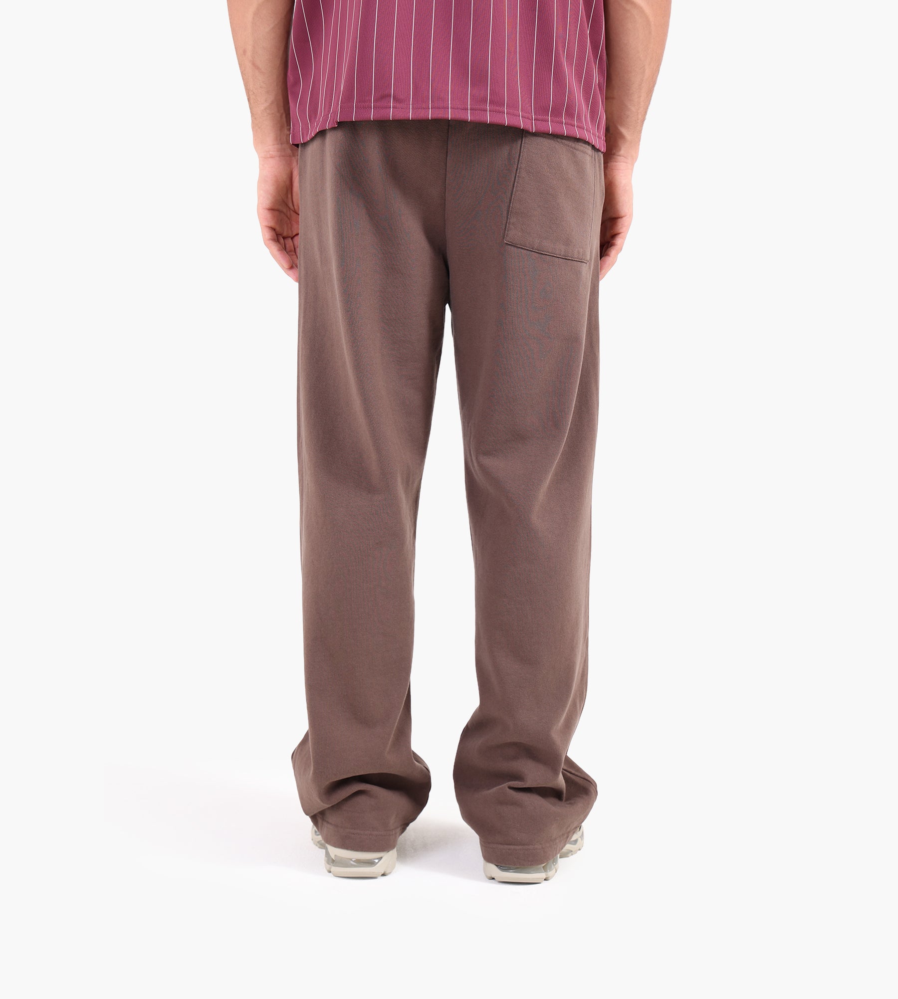 Sporty & Rich NY Crest Embroidered Wide Sweatpant Chocolate