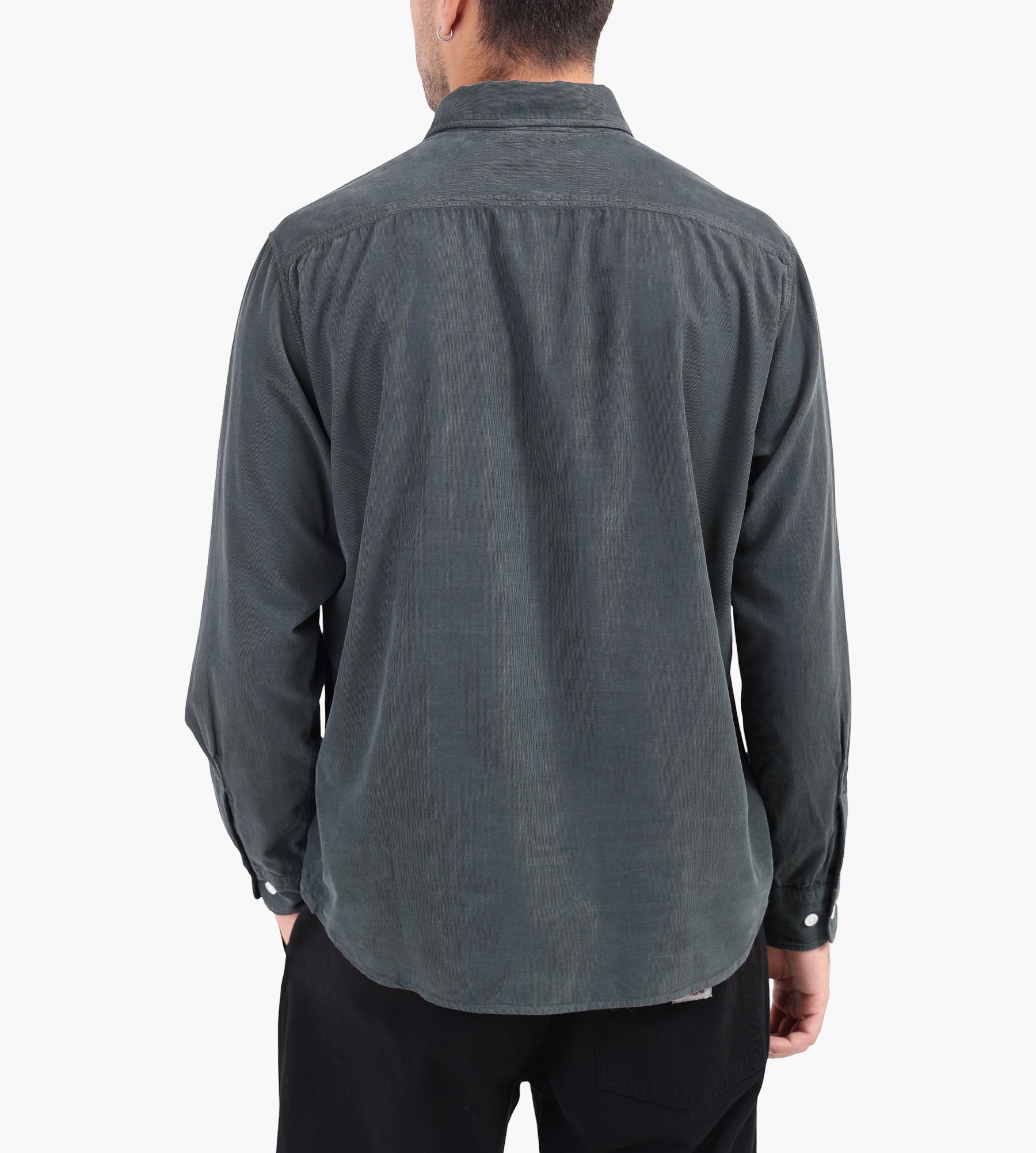 C.P. Company Shirts Long Sleeve In 2000 Stripes Corduroy Dark Shadow