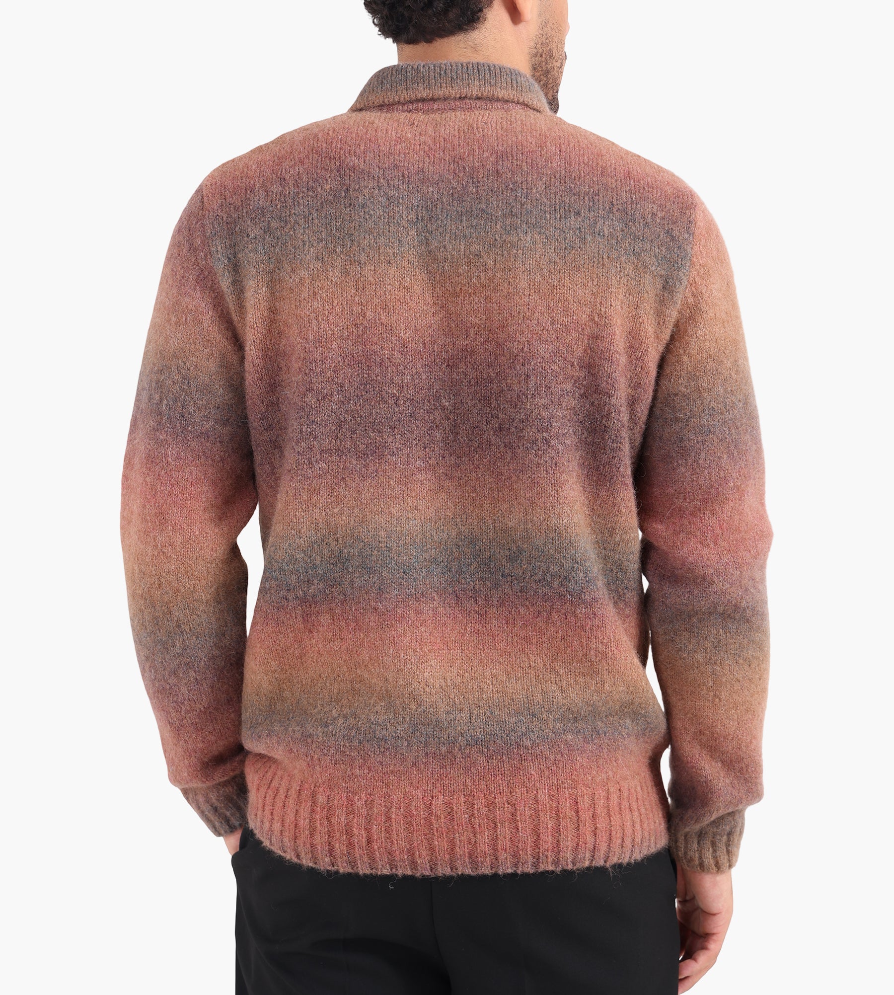 Palmes Alpaca Long Sleeve Knit Polo Brown