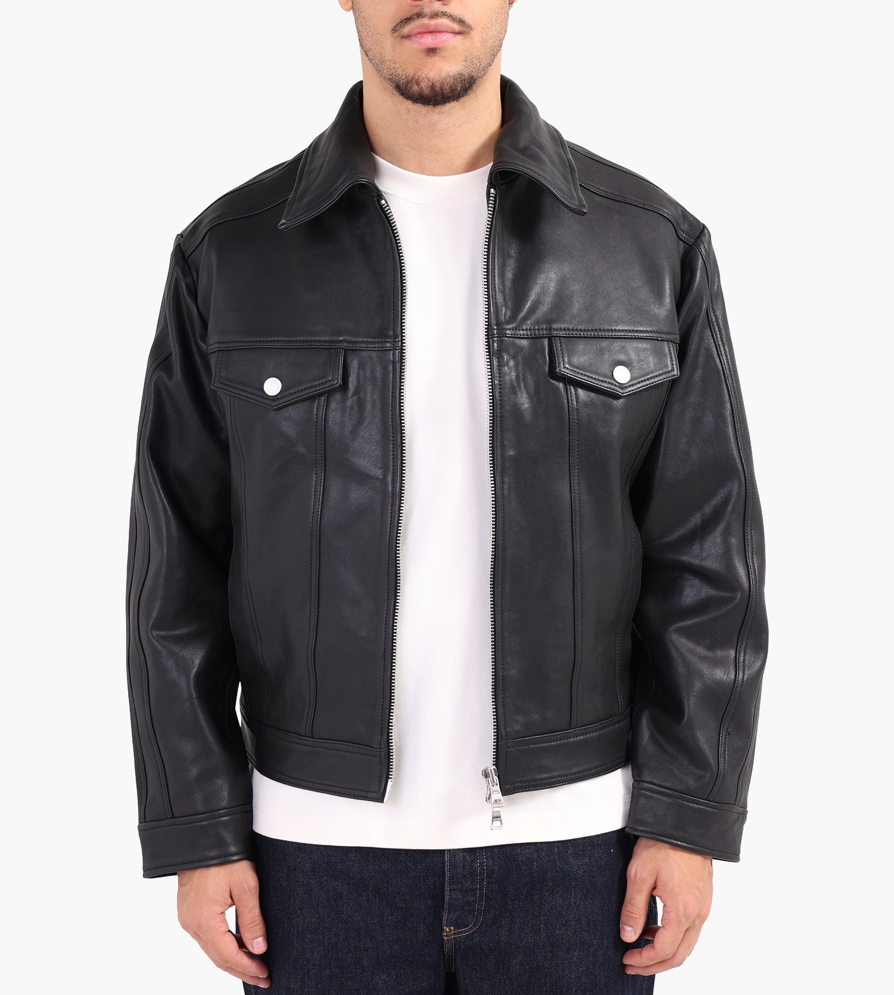 Won Hundred Mike Leather Jacket Black