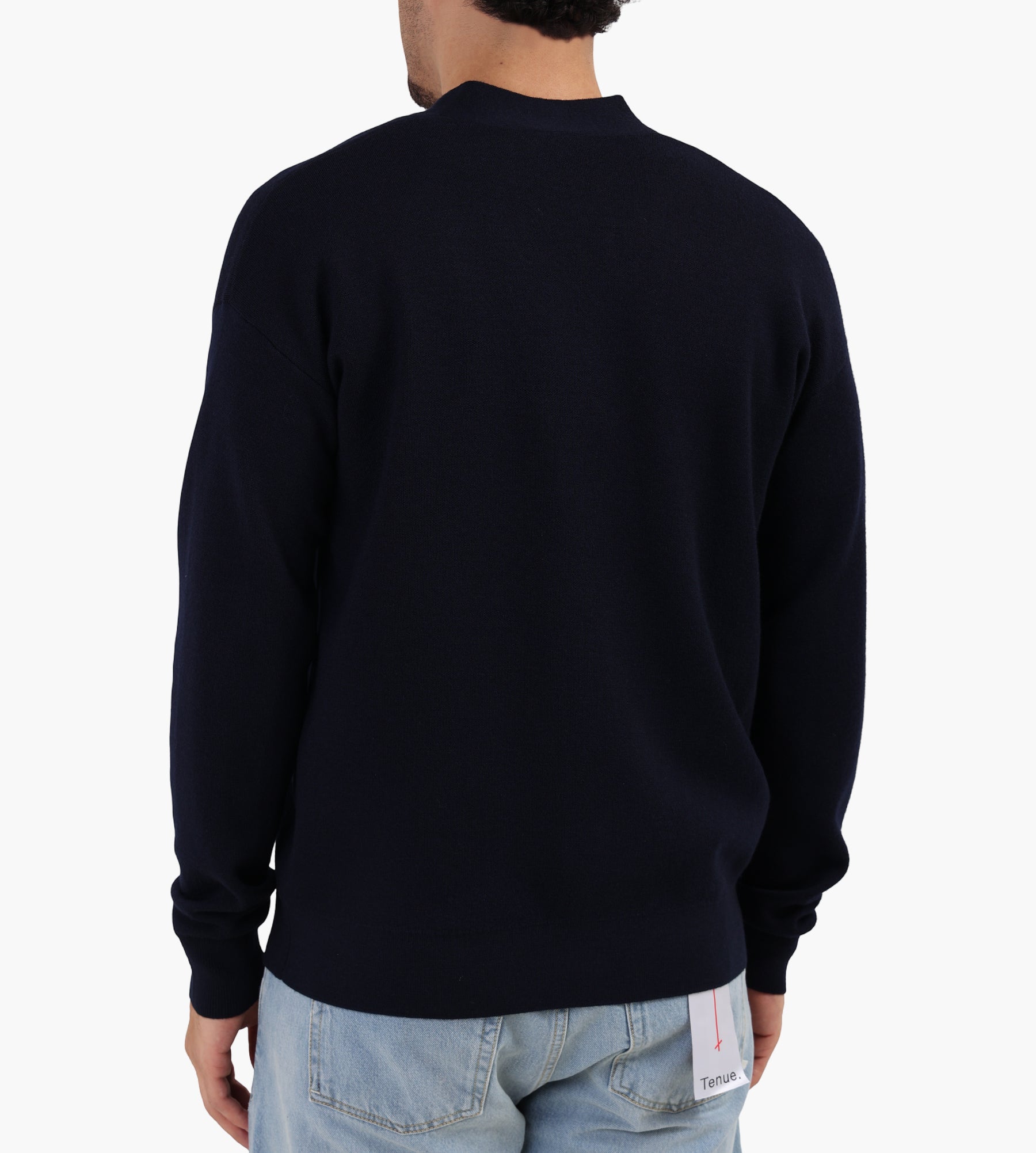 Drôle de Monsieur Le Cardigan Slogan Rose Navy