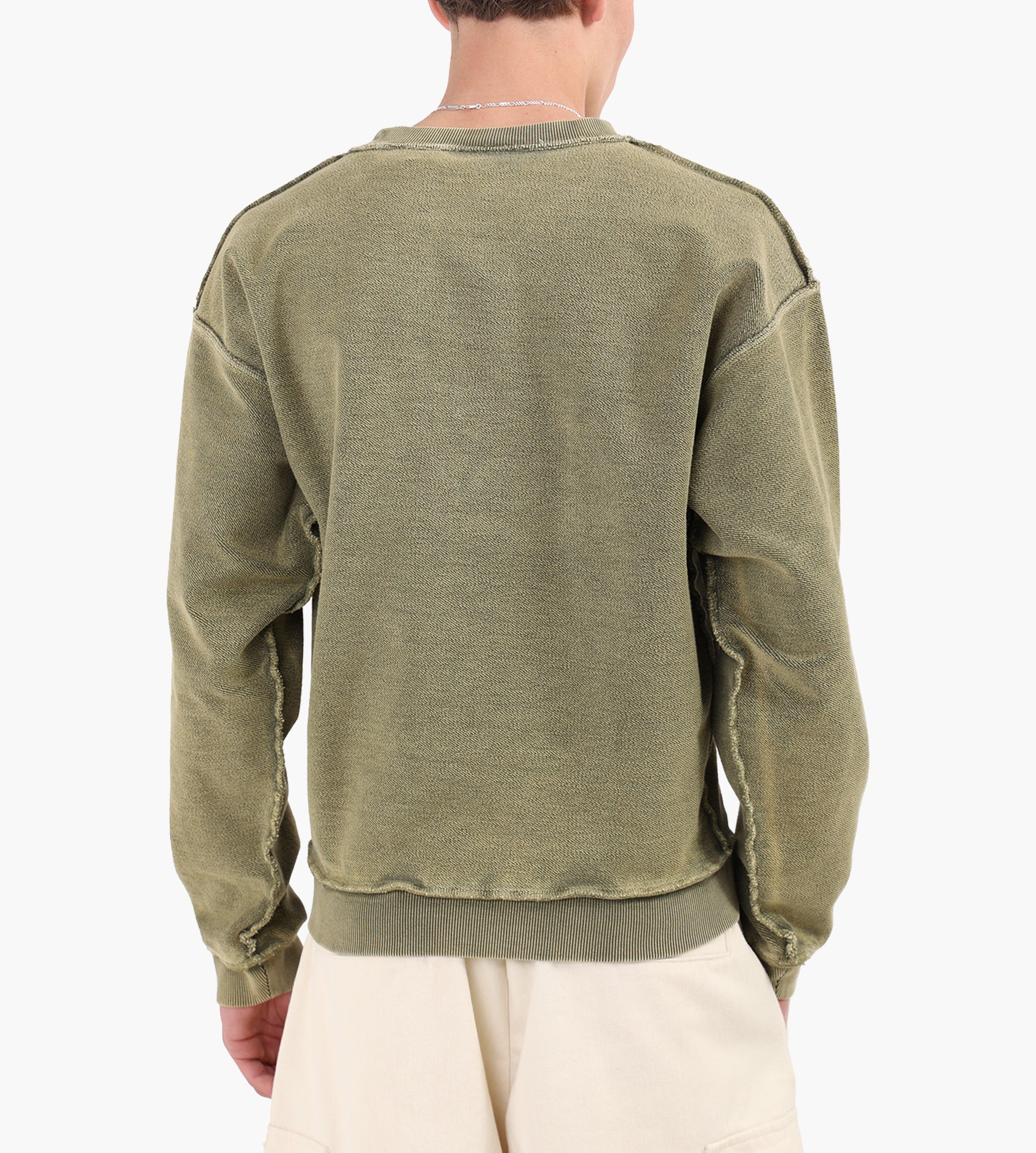 Bram's Fruit Chest Pocket Crewneck Washed Olive Green