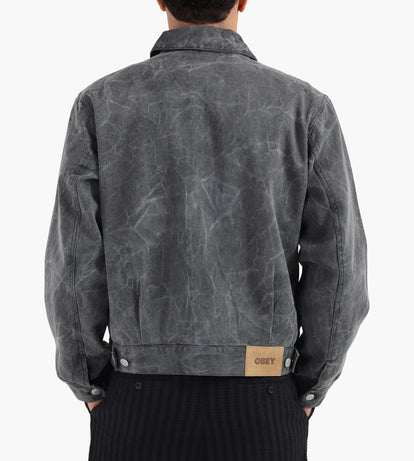 Obey Obey Workman Zip Jacket Black Wrinkle Wash
