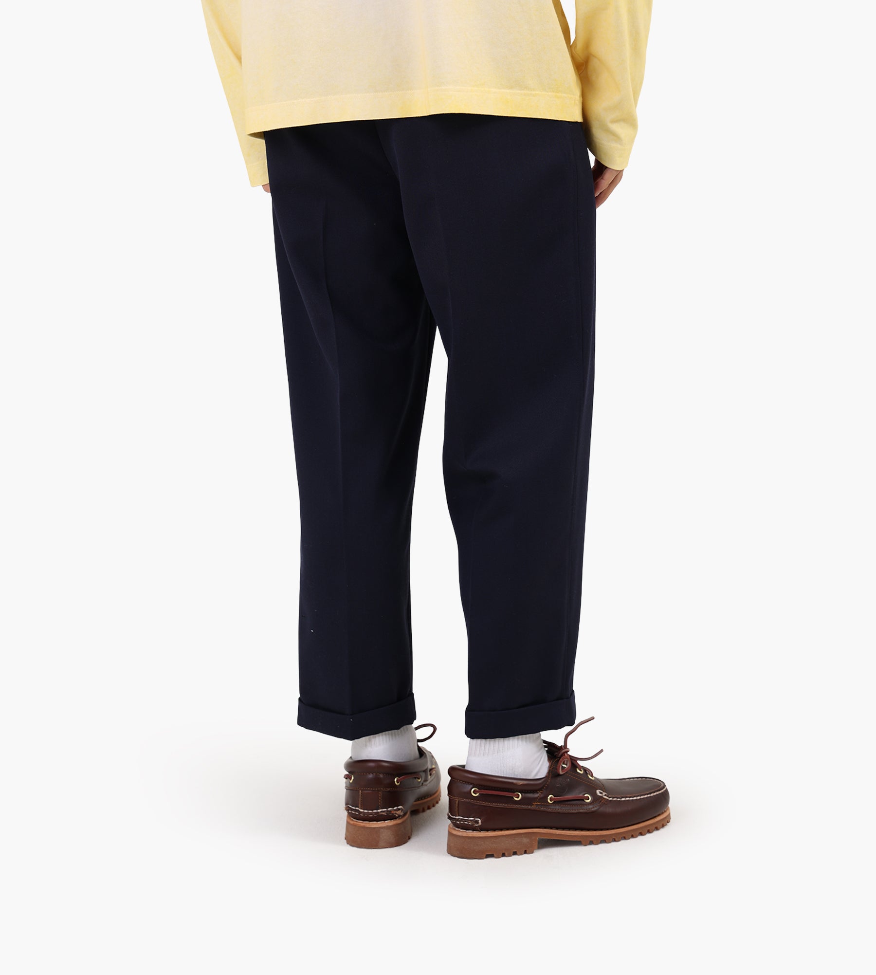 Drôle de Monsieur Pantalon Plis Cropped Laine Navy