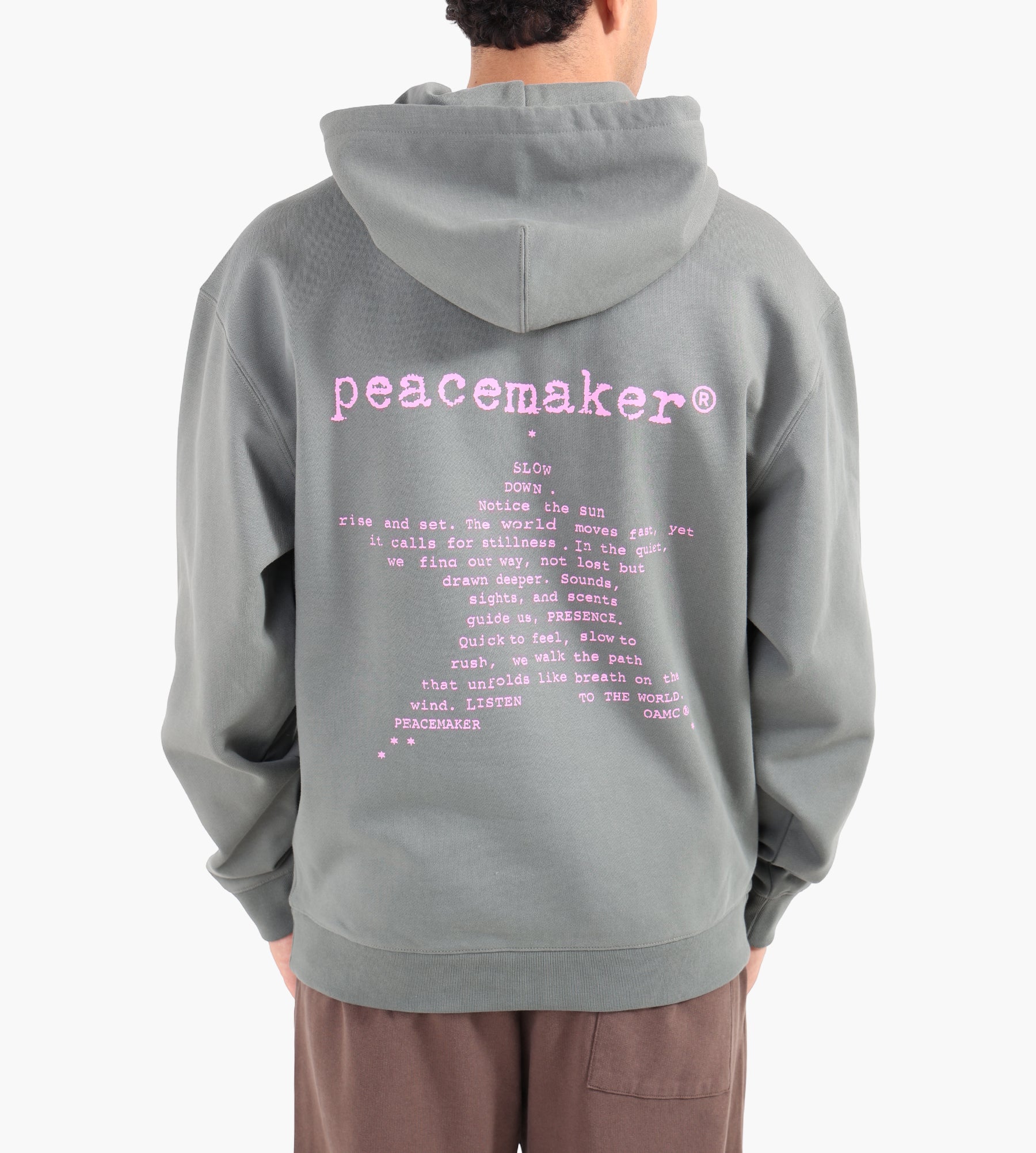 OAMC Peacemaker Loose Fit Hoodie Star Print Grey