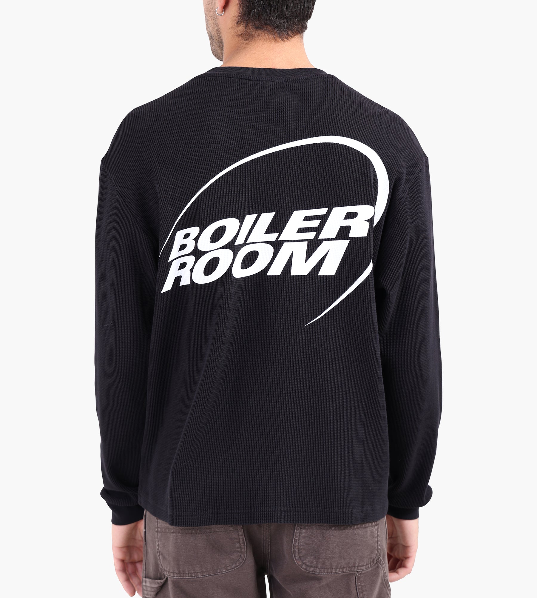 Boiler Room Waffle Long Sleeve Black