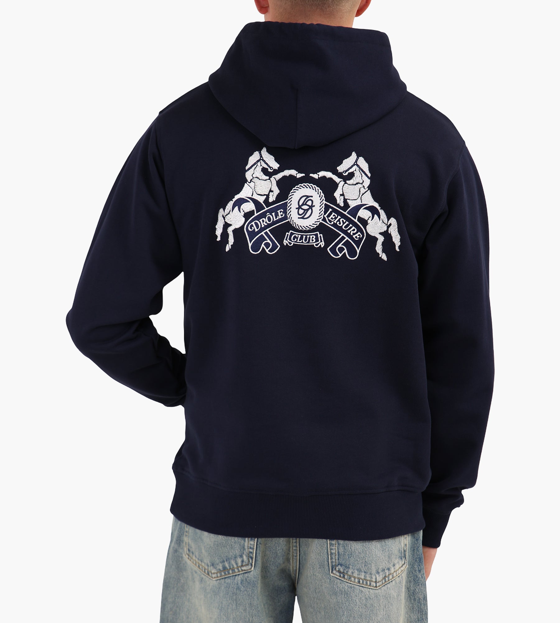 Drôle de Monsieur Le Hoodie Emblëme Chevaux Navy