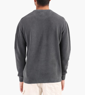 C.P. Company Knitwear Crew Neck In Chenille Cotton Dark Shadow