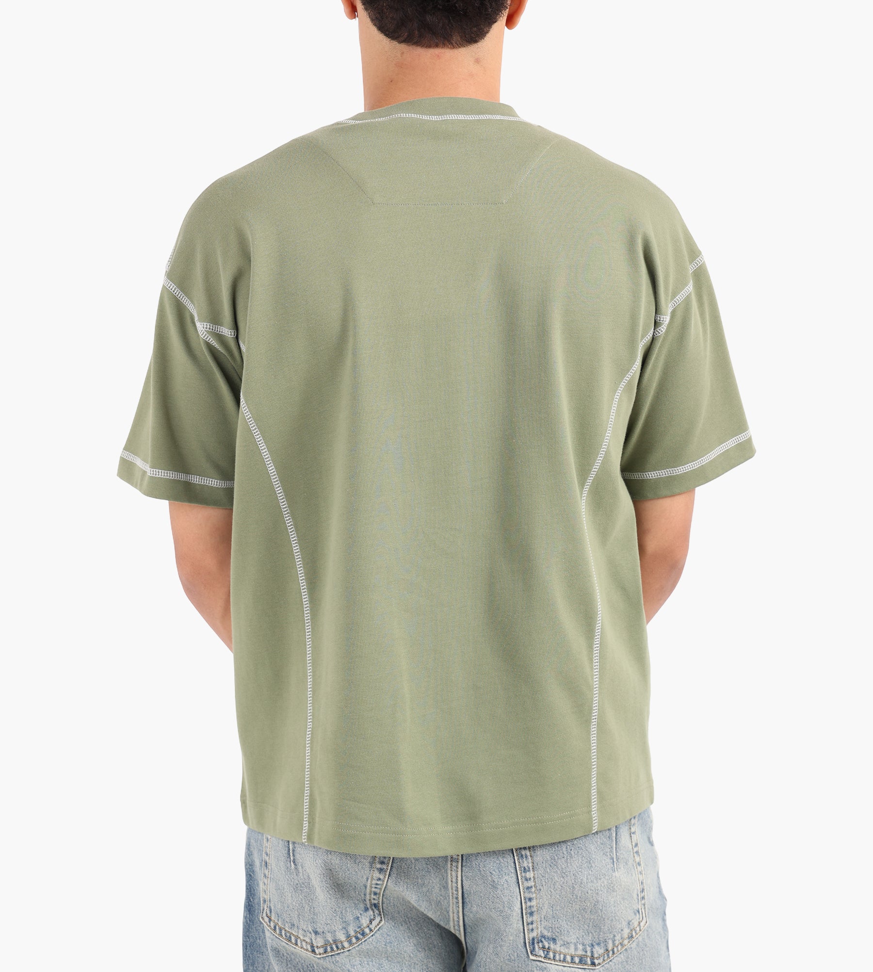 Baskèts Modern Contrast Tee Aged Olive