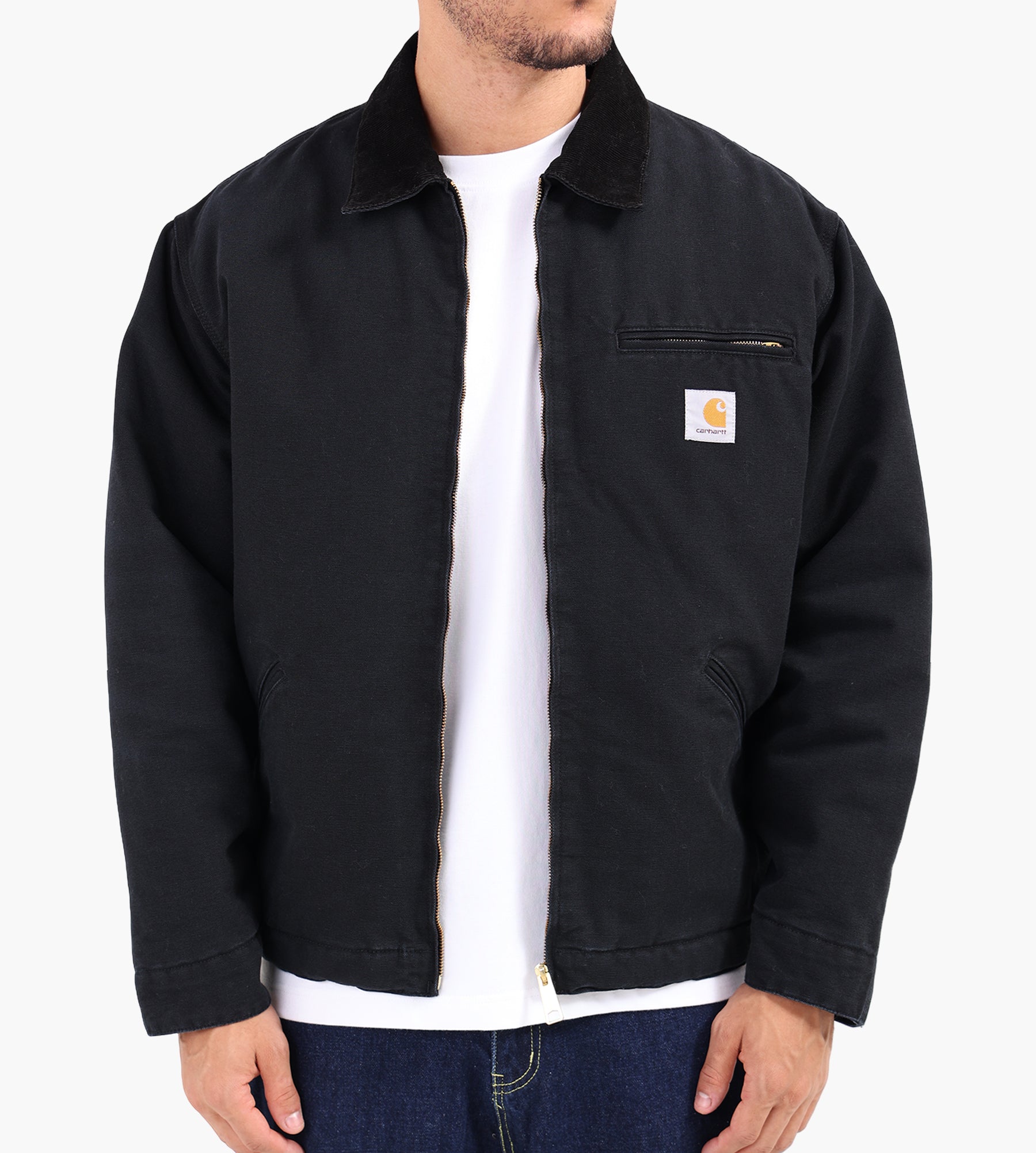 Carhartt WIP OG Detroit Jacket Black Black Stone Canvas