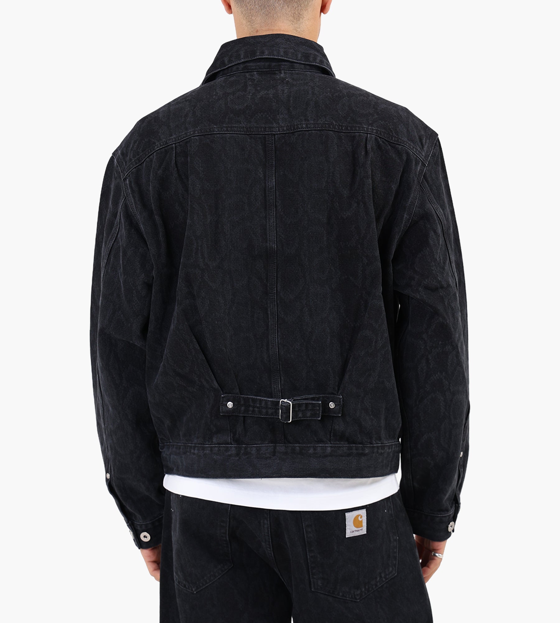 Carhartt WIP Belmar Jacket Snake Camo Black Heavy Stone Wash