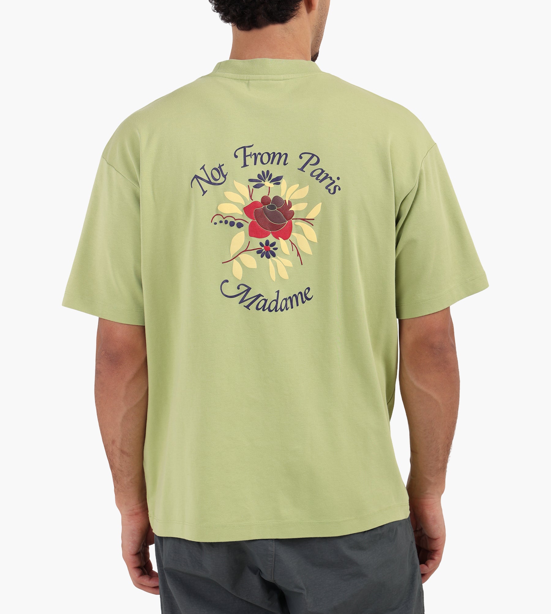 Drôle de Monsieur T-Shirt Slogan Rose Light Olive