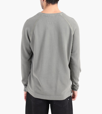 C.P. Company Heavy Piquet Pigment Dyed Mockneck Sweatshirt Gunmetal