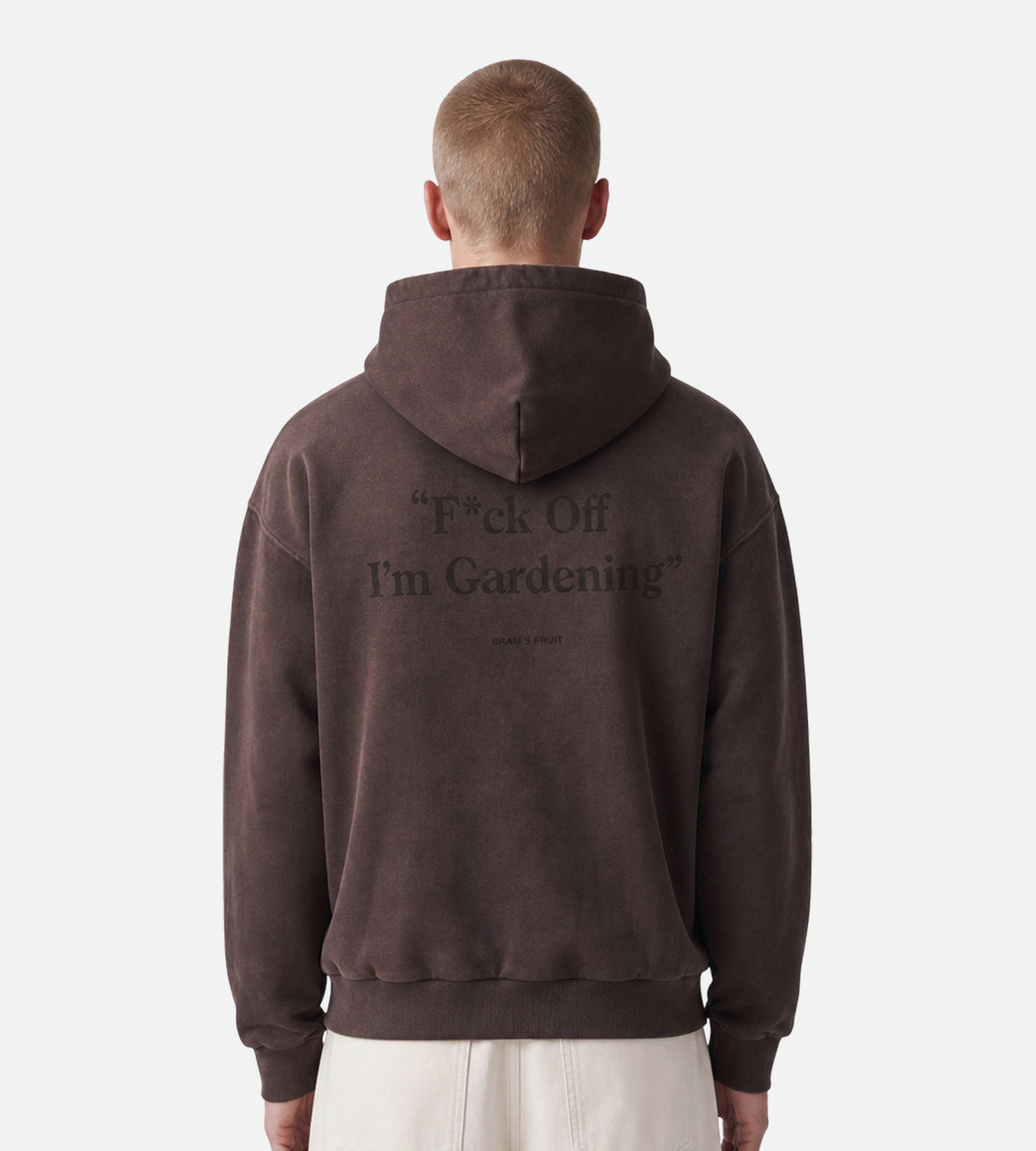 Bram's Fruit Distressed “F*ck Off I’m Gardening” Hoodie Brown