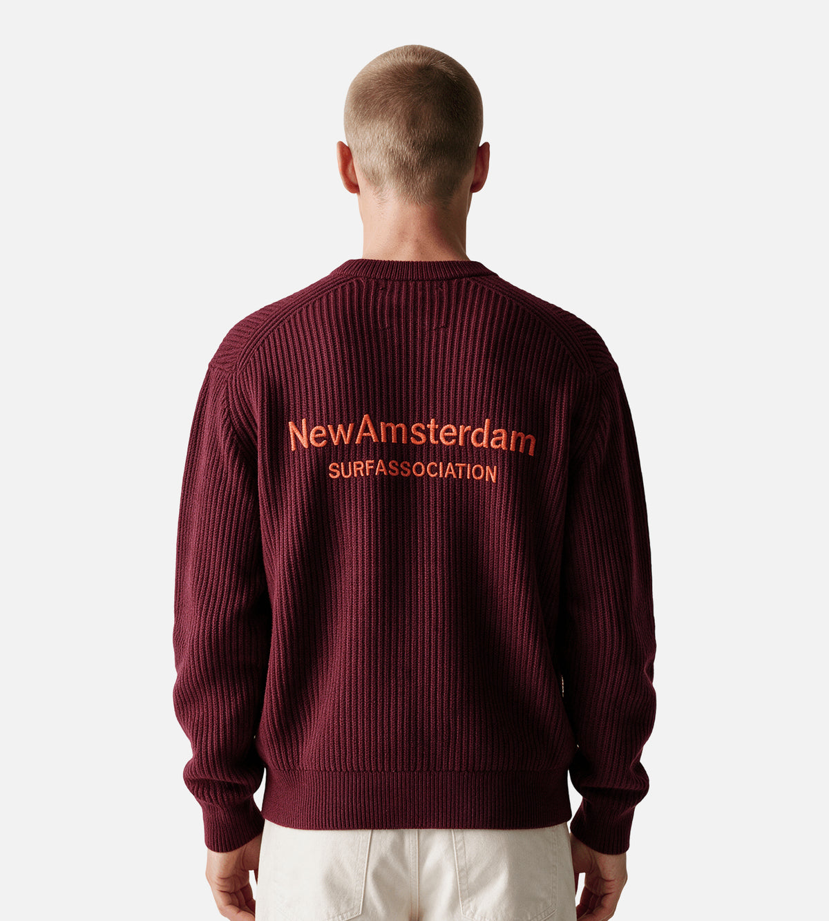 New Amsterdam Surf Association Knitted Crewneck Burgendy