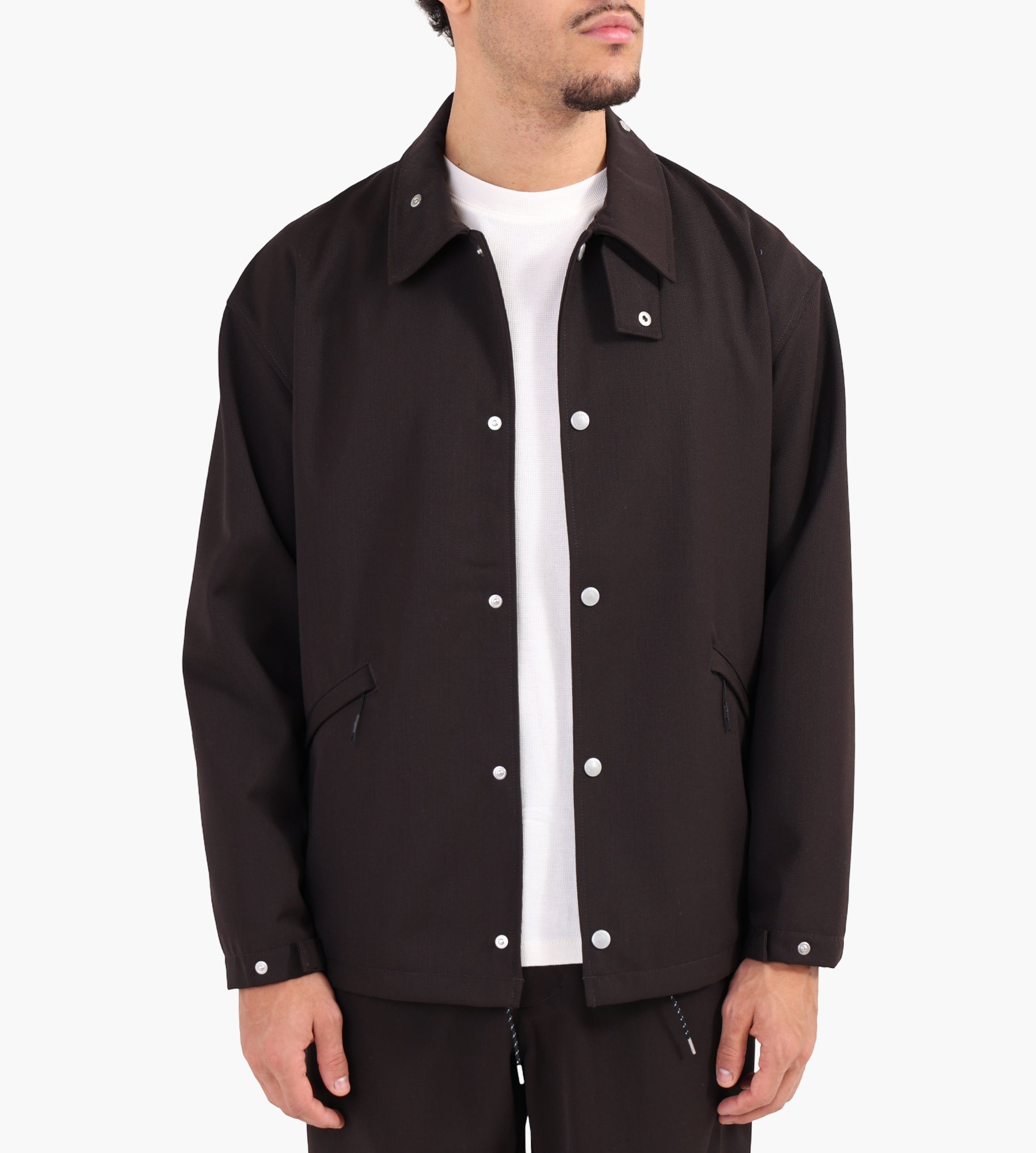 Snow Peak Hybrid Wool Coach Jacket Dark Brown