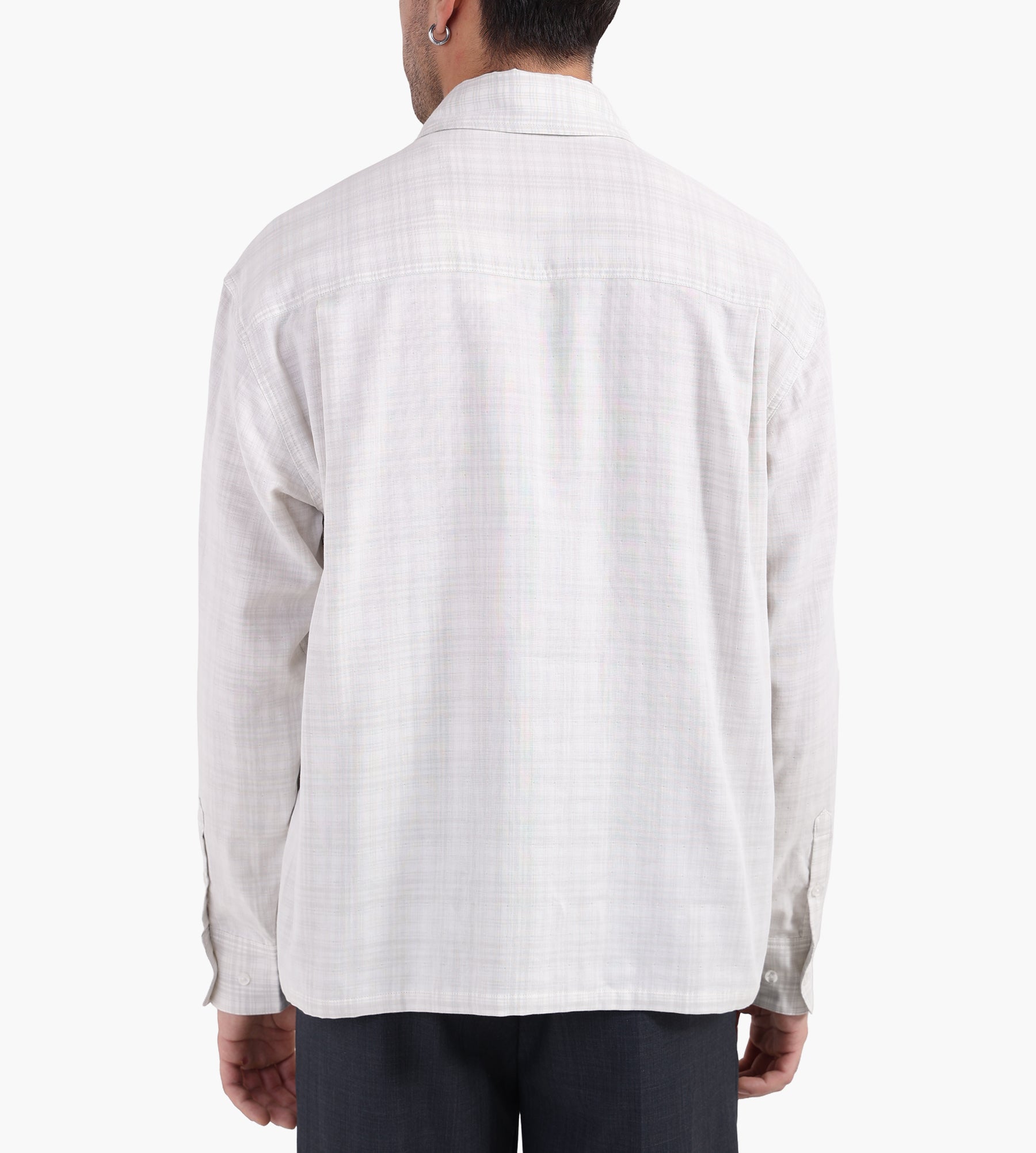 OLAF Double Faced Checked Boxy Shirt Off White