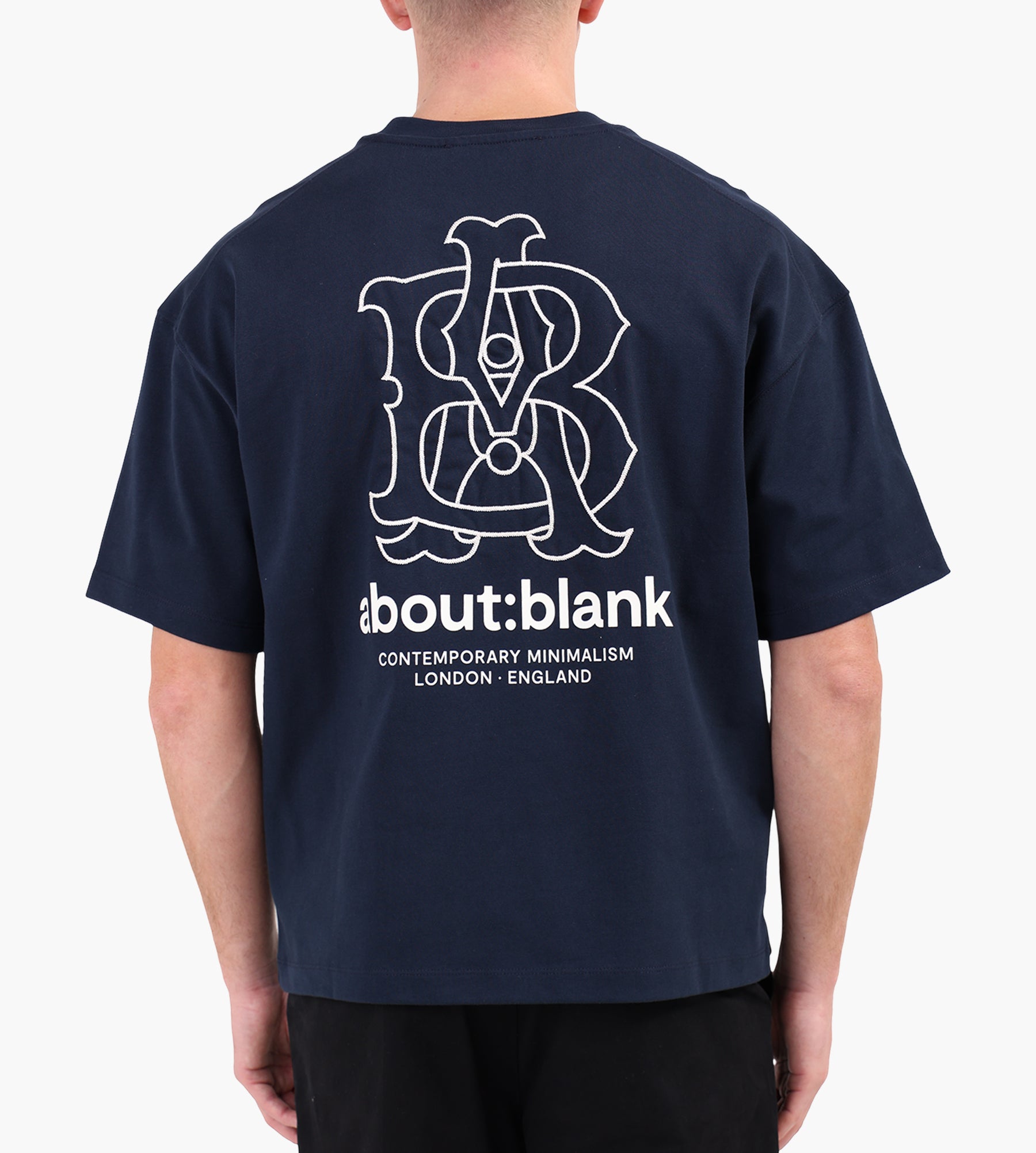 about:blank Emblem T-Shirt Cotton Navy