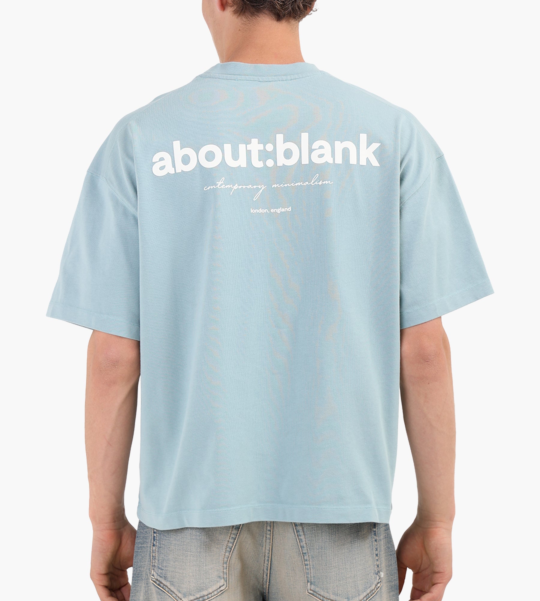 about:blank Box T-Shirt Cotton Tourmaline Ecru
