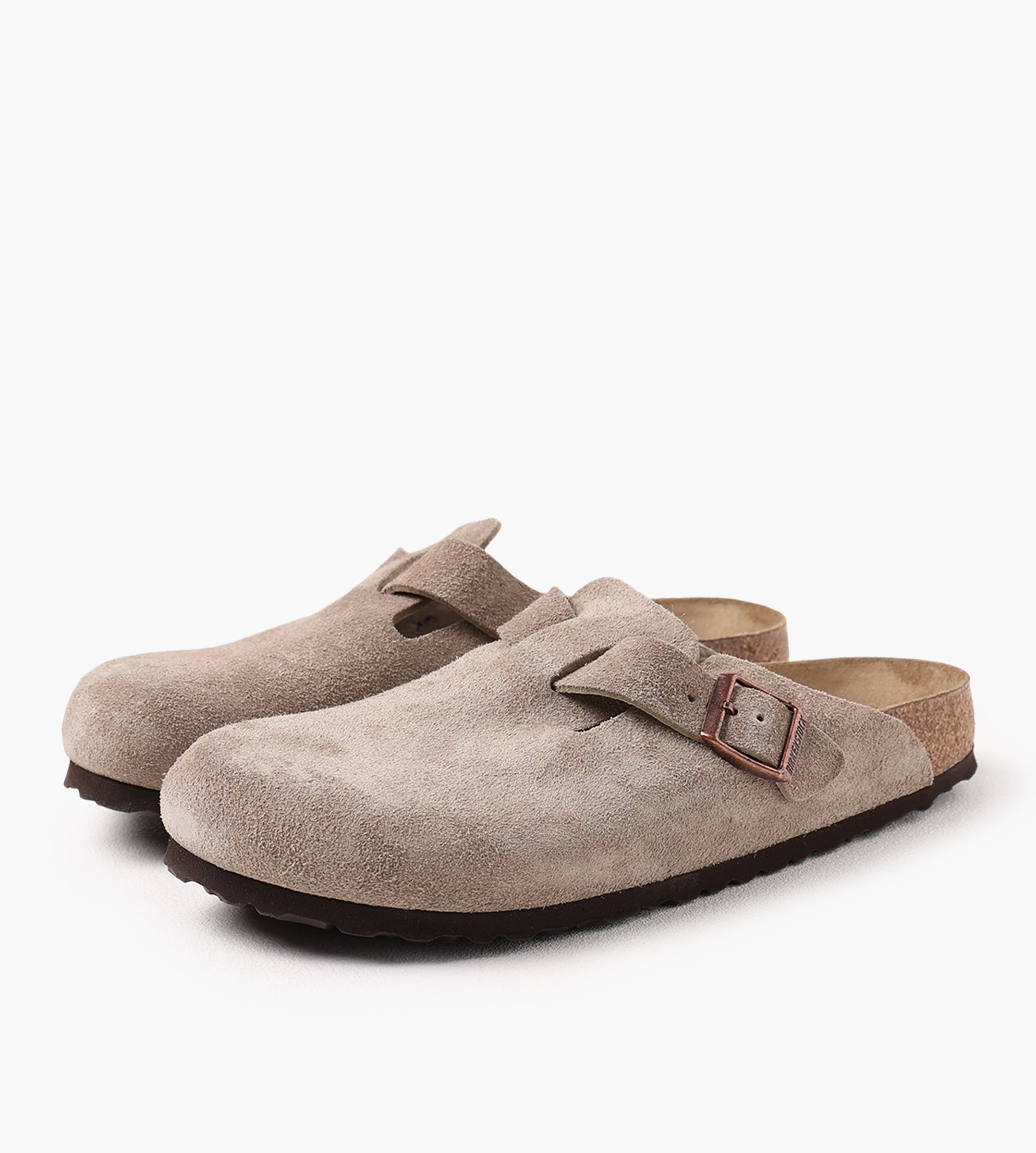 靴 Birkenstock Boston Taupe 41 Birkenstock Boston Soft Footbed Suede Leather Taupe