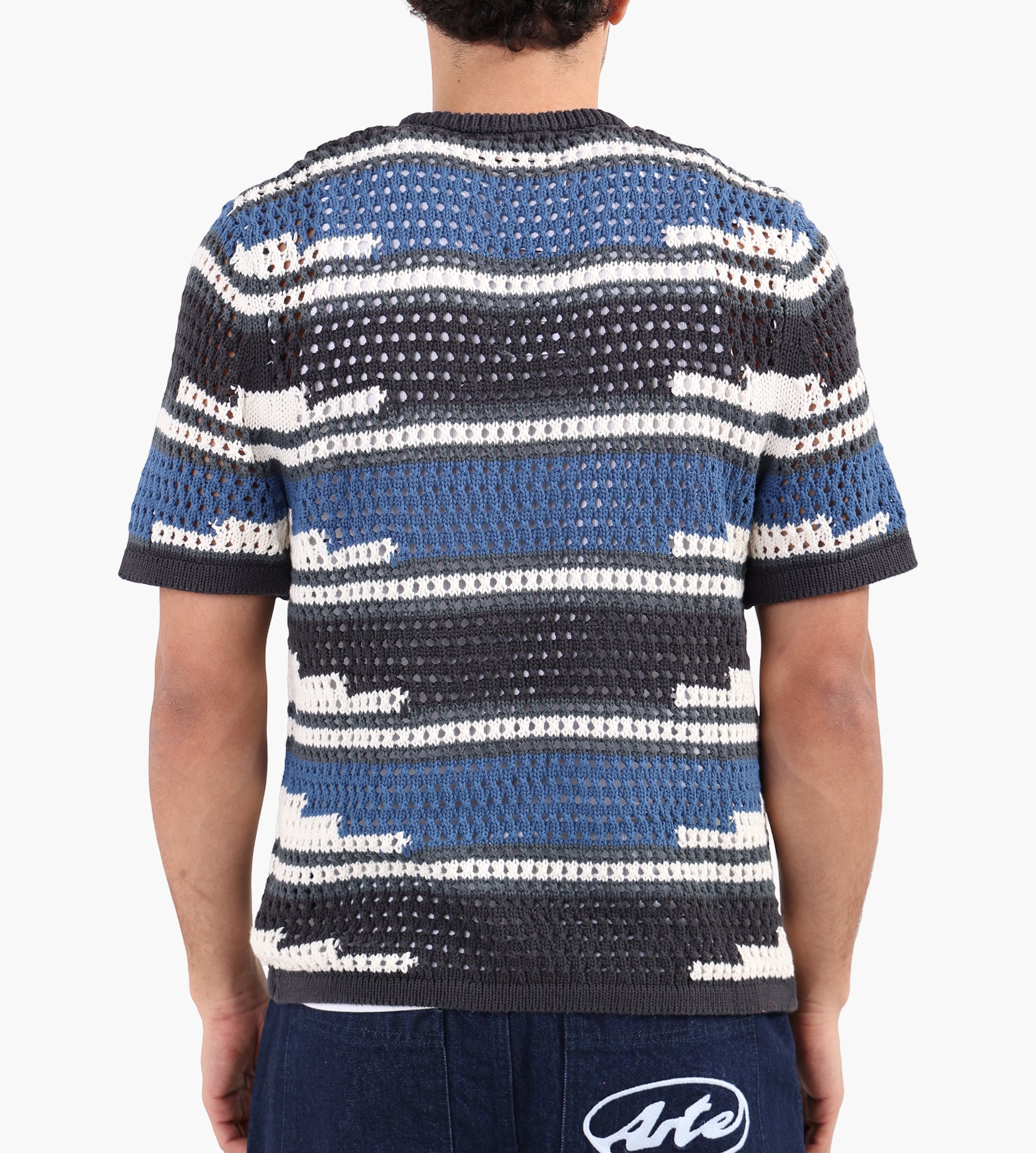 Daily Paper Kente Stripe Knit Shirt Woodland Grey