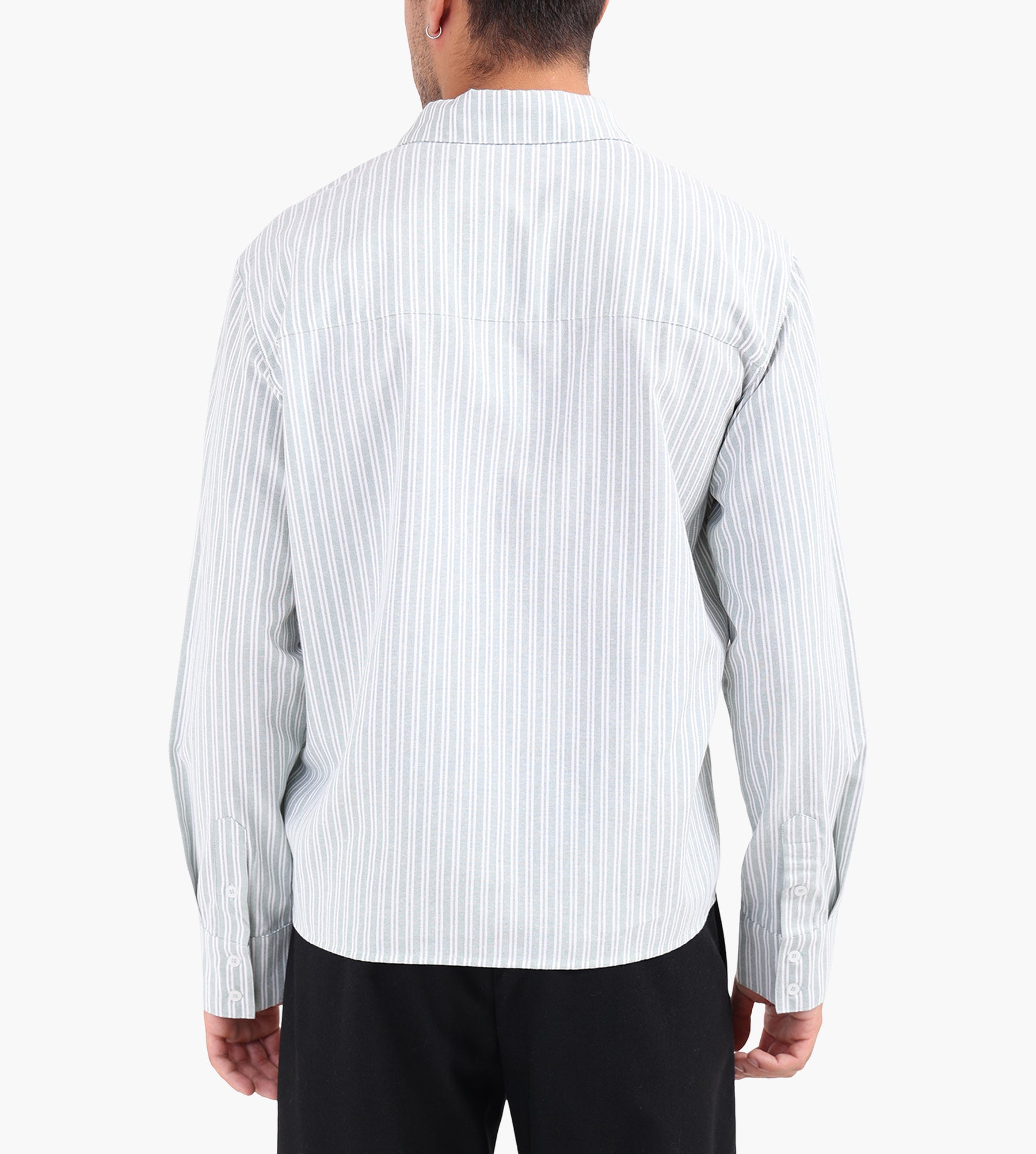Daily Paper Stripe Script Long Sleeve Shirt Green Stripe