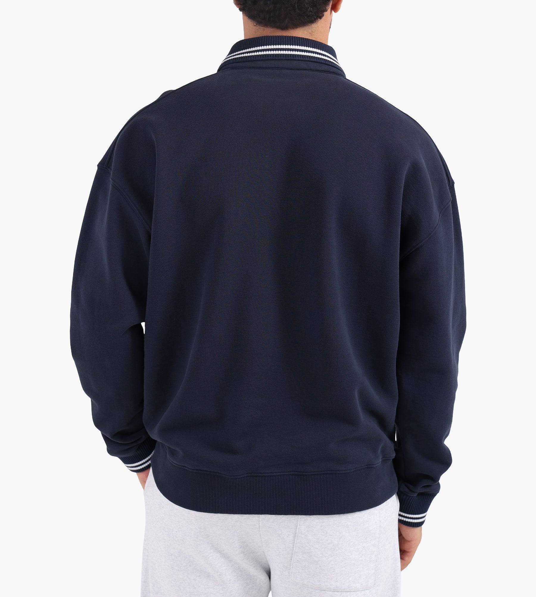 OLAF Tipping Detail Oversized Polo Navy