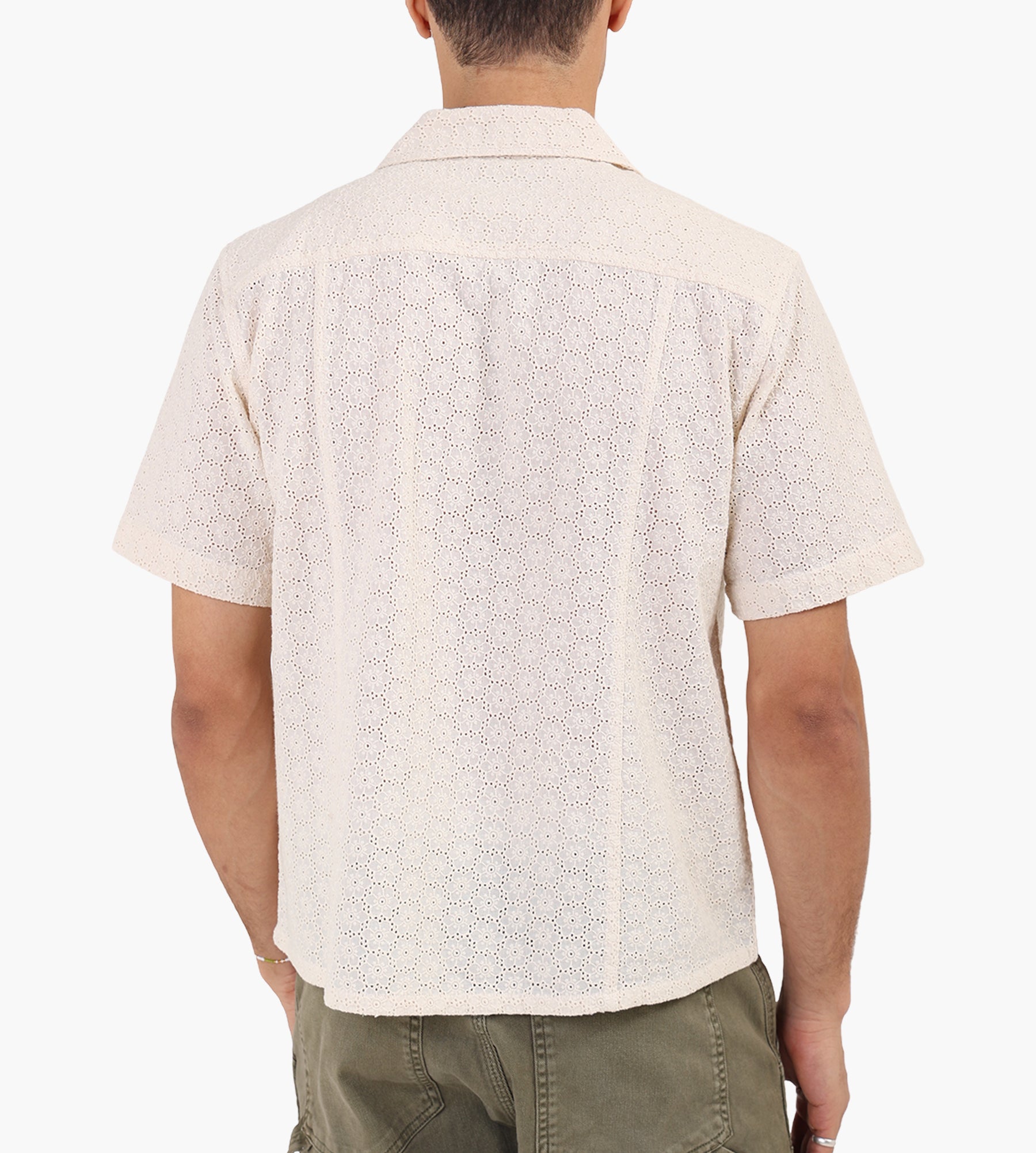 Corridor Floral Eyelet Short Sleeve Shirt Natural