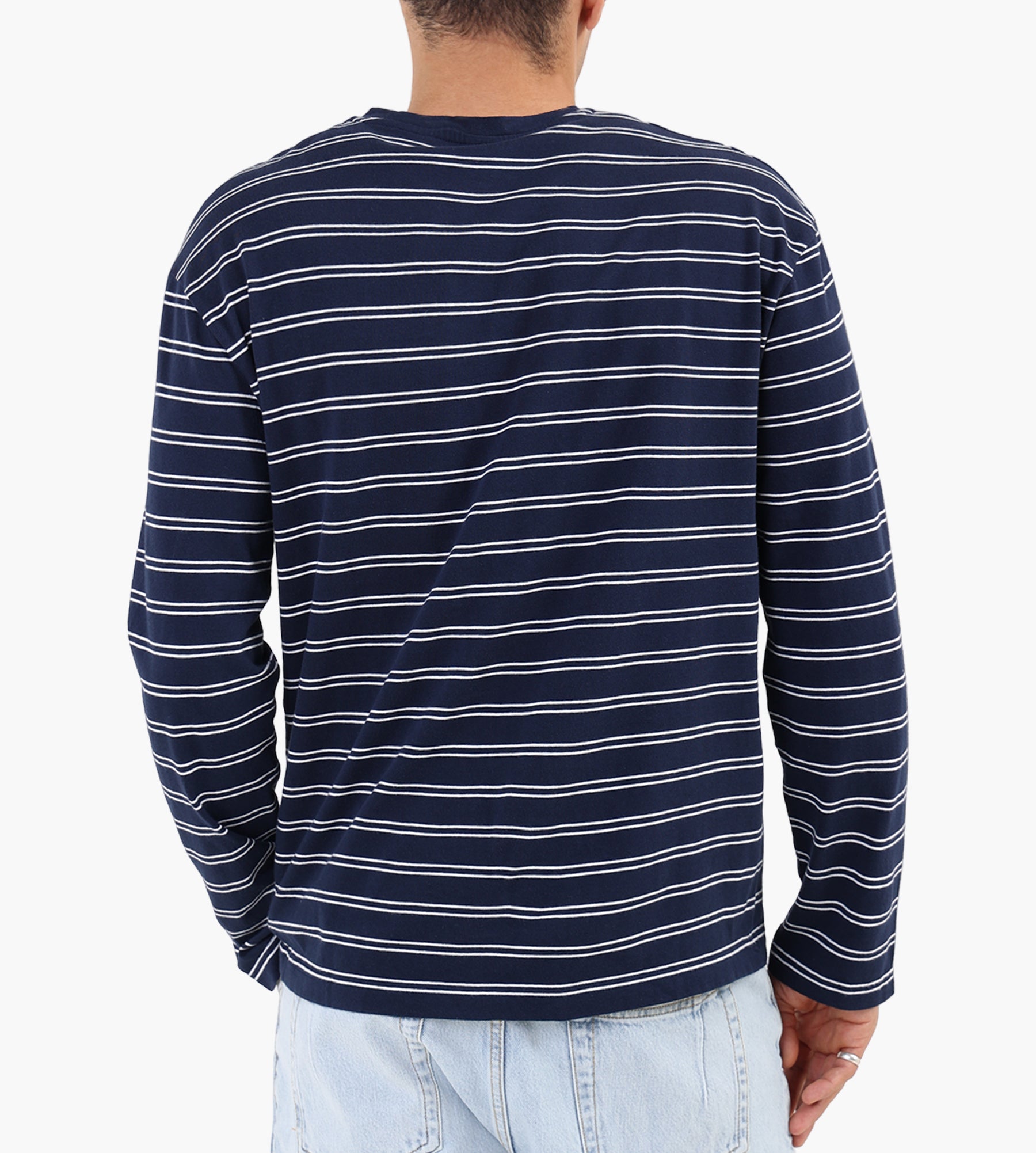 Sporty & Rich Signature Logo Easy Longsleeve Dark Navy White White