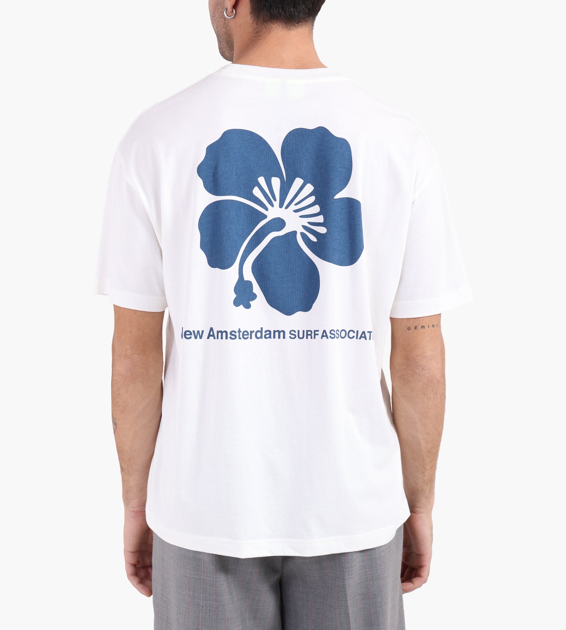 New Amsterdam Surf Association Hibiscus Tee Washed White
