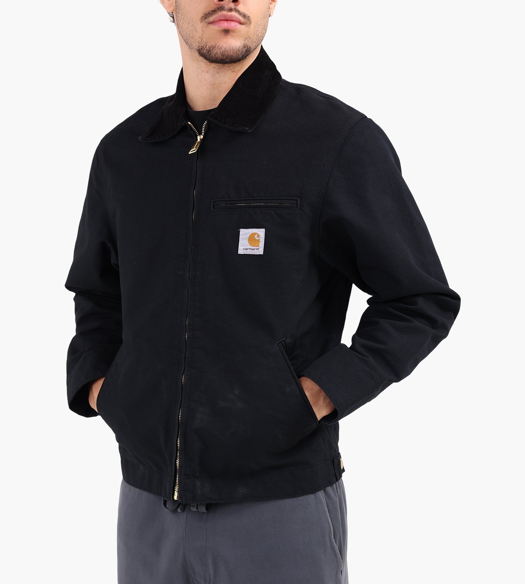 Carhartt WIP Detroit Jacket Black Black Rinsed