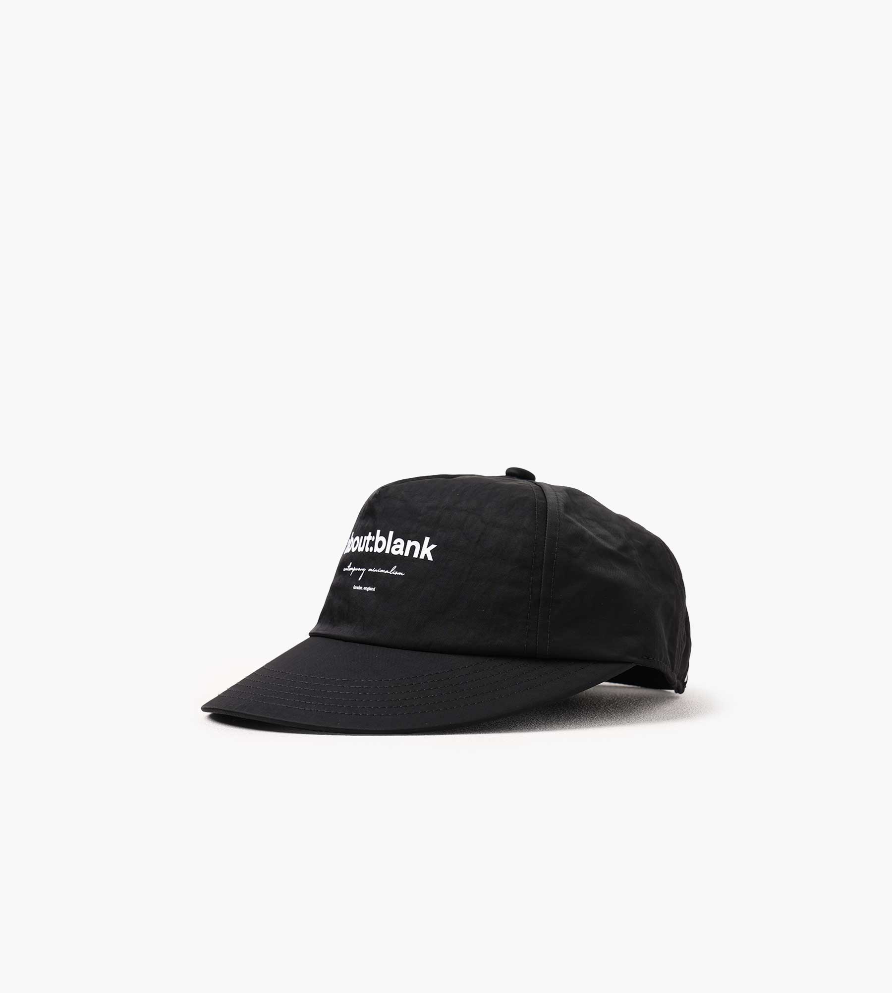 about:blank Box Cap Nylon Black Ecru