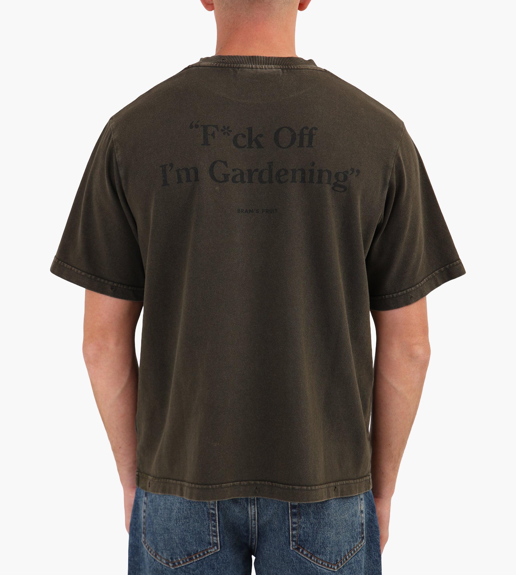 Bram's Fruit Distressed F*ck Off T-shirt Washed Charcoal